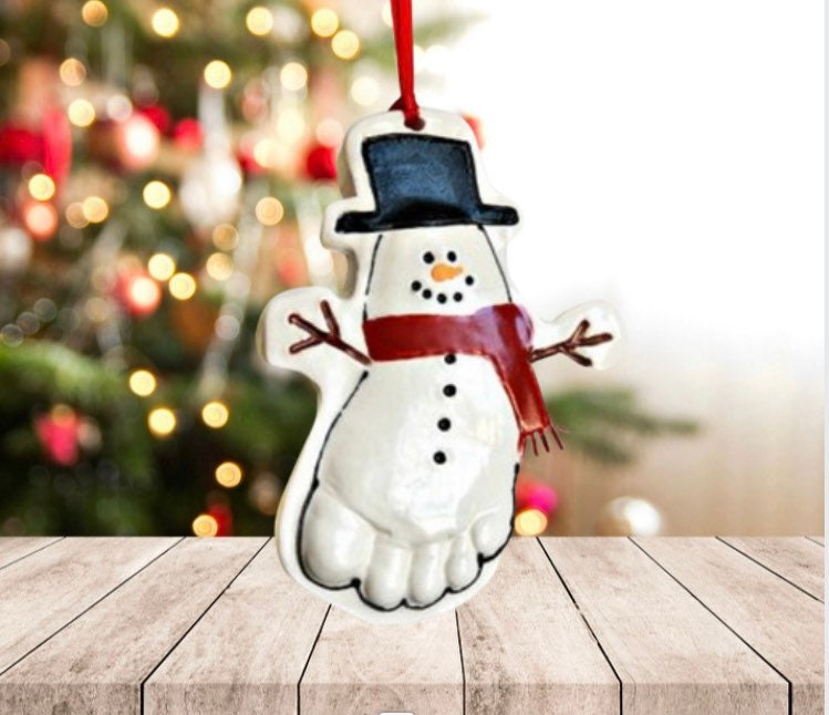 Personalized Baby Footprint Ornament, Custom Keepsake Gift for New Baby