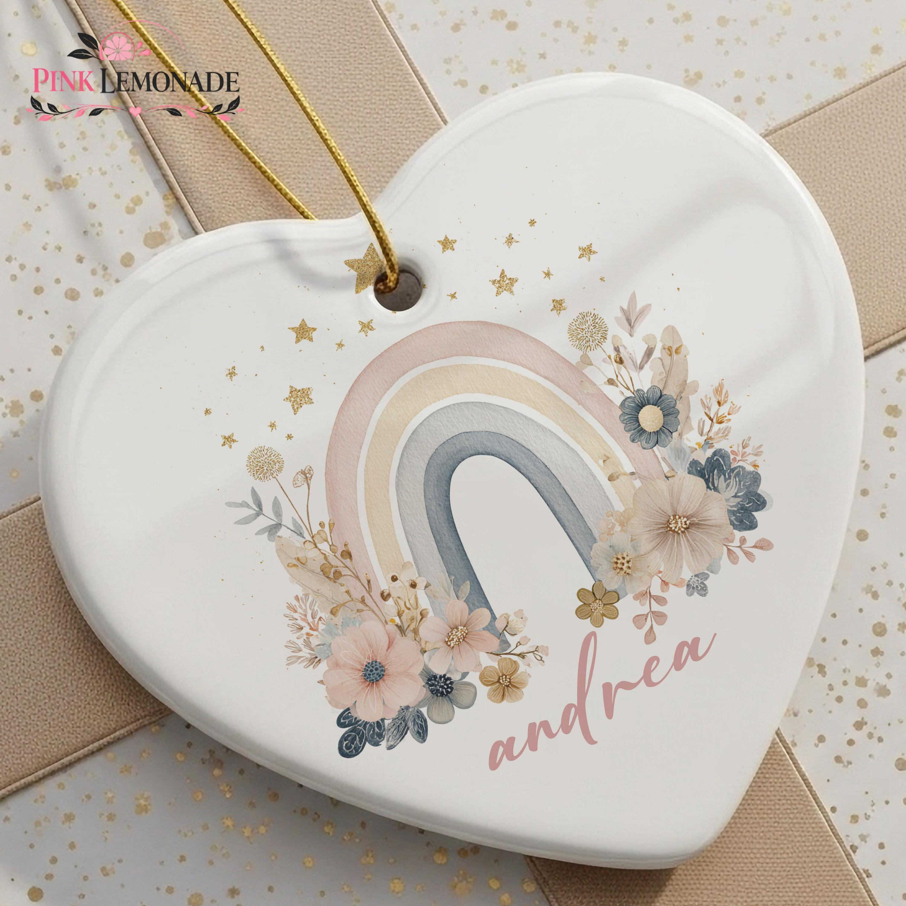 Custom Heart Ceramic Ornament, Personalized Christmas Ornament Gift for Couples or Baby 1 - MeasureMason Custom Heart Ceramic Ornament, Personalized Christmas Ornament Gift for Couples or Baby 1