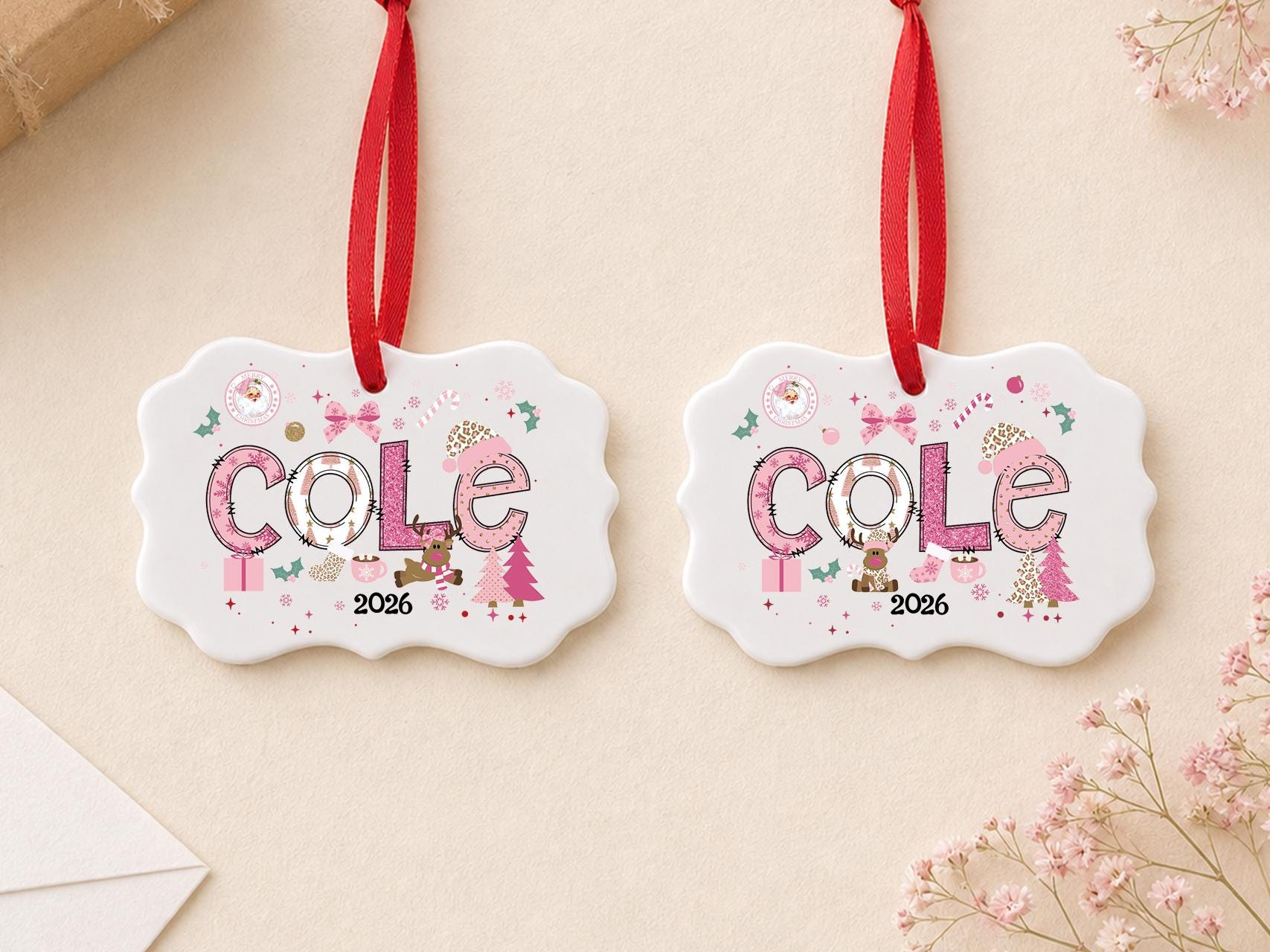Personalized Name Christmas Ornament, Custom Ceramic Keepsake for Kids and Newborn 2025 4 - MeasureMason Personalized Name Christmas Ornament, Custom Ceramic Keepsake for Kids and Newborn 2025 4