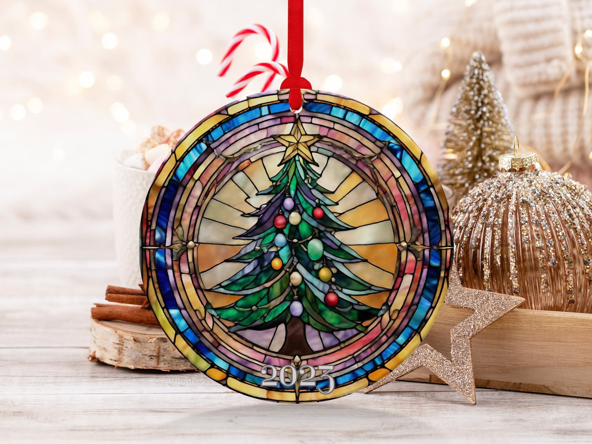 Christmas Tree Ceramic Ornament, Holiday Keepsake Decoration, Gift Exchange Idea