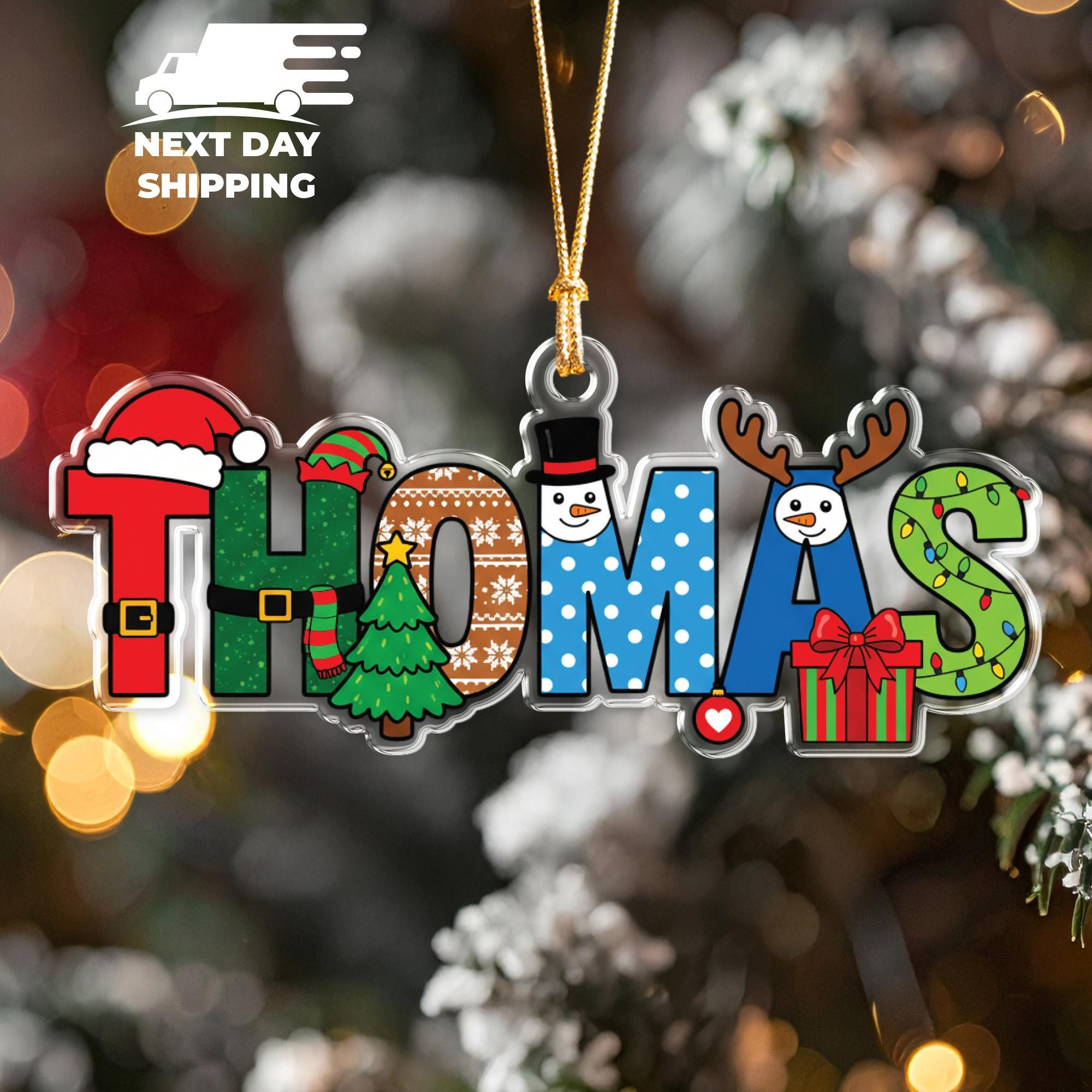 Personalized Christmas Name Ornament, Funny Acrylic Holiday Keepsake for Kids and Family Personalized Christmas Name Ornament, Funny Acrylic Holiday Keepsake for Kids and Family