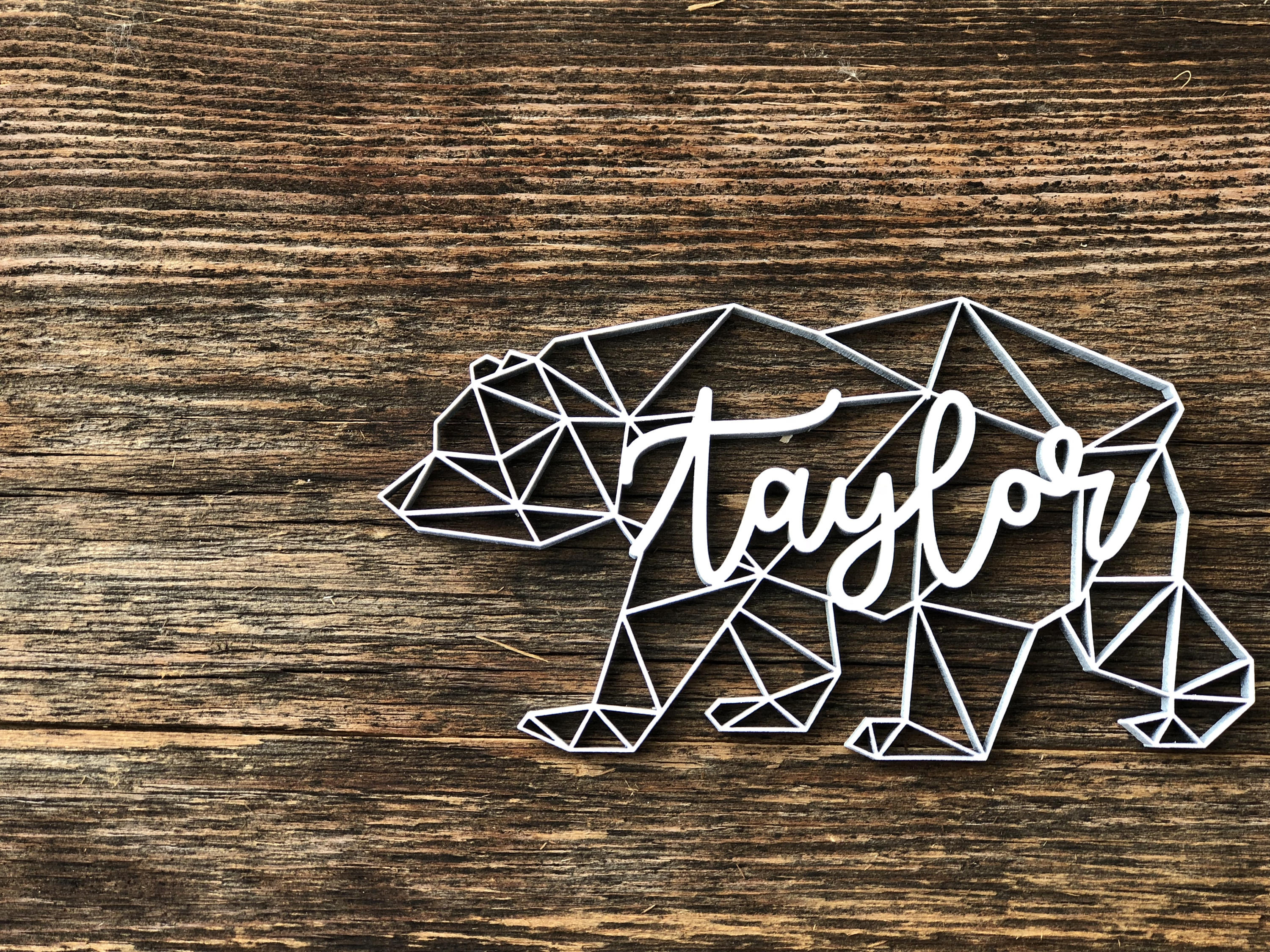 Personalized Bear Ornament for Christmas, Custom Geometric Animal Ornament 1 - MeasureMason Personalized Bear Ornament for Christmas, Custom Geometric Animal Ornament 1