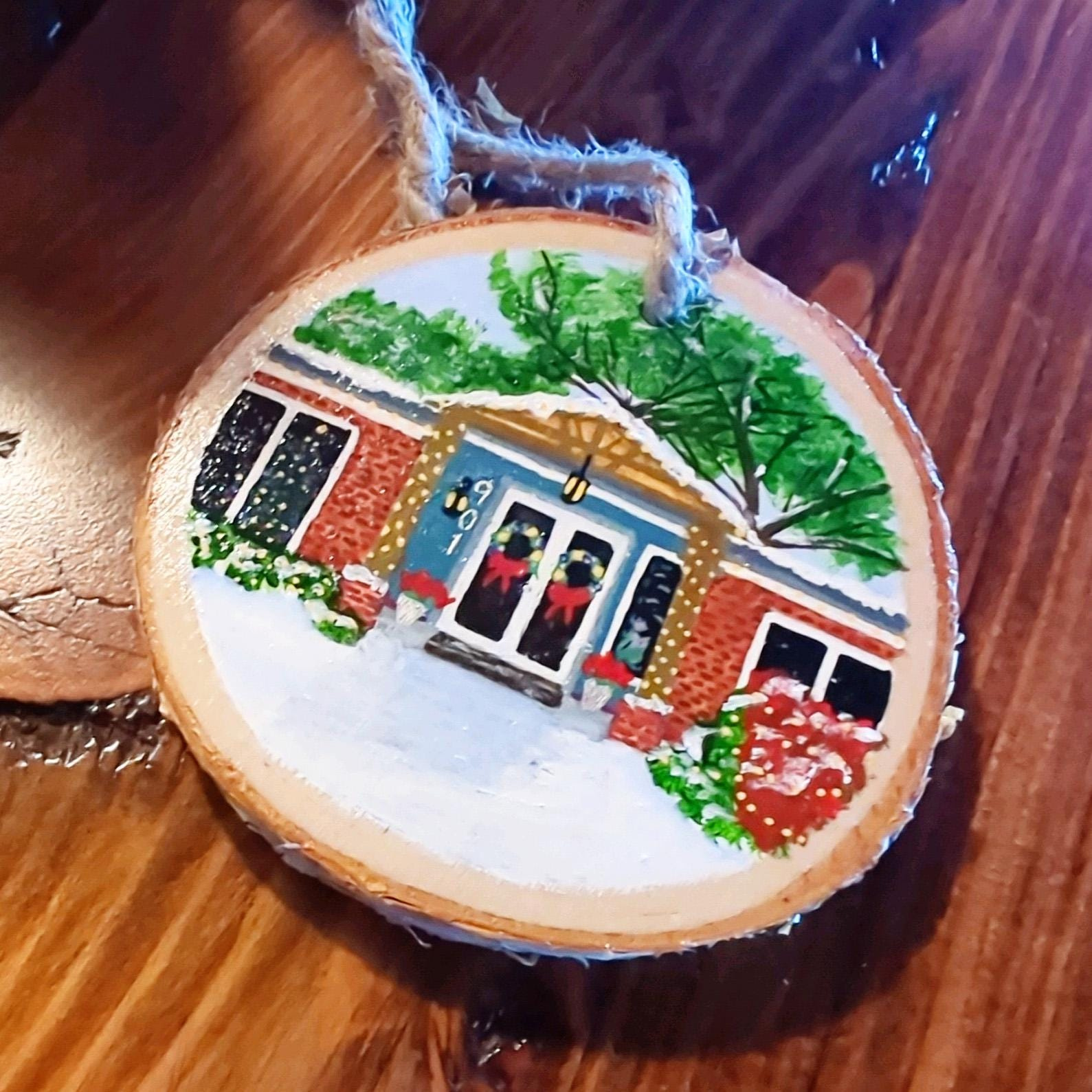 Custom House Portrait Ornament Personalized Hand-Painted Keepsake 2 - MeasureMason Custom House Portrait Ornament Personalized Hand-Painted Keepsake 2