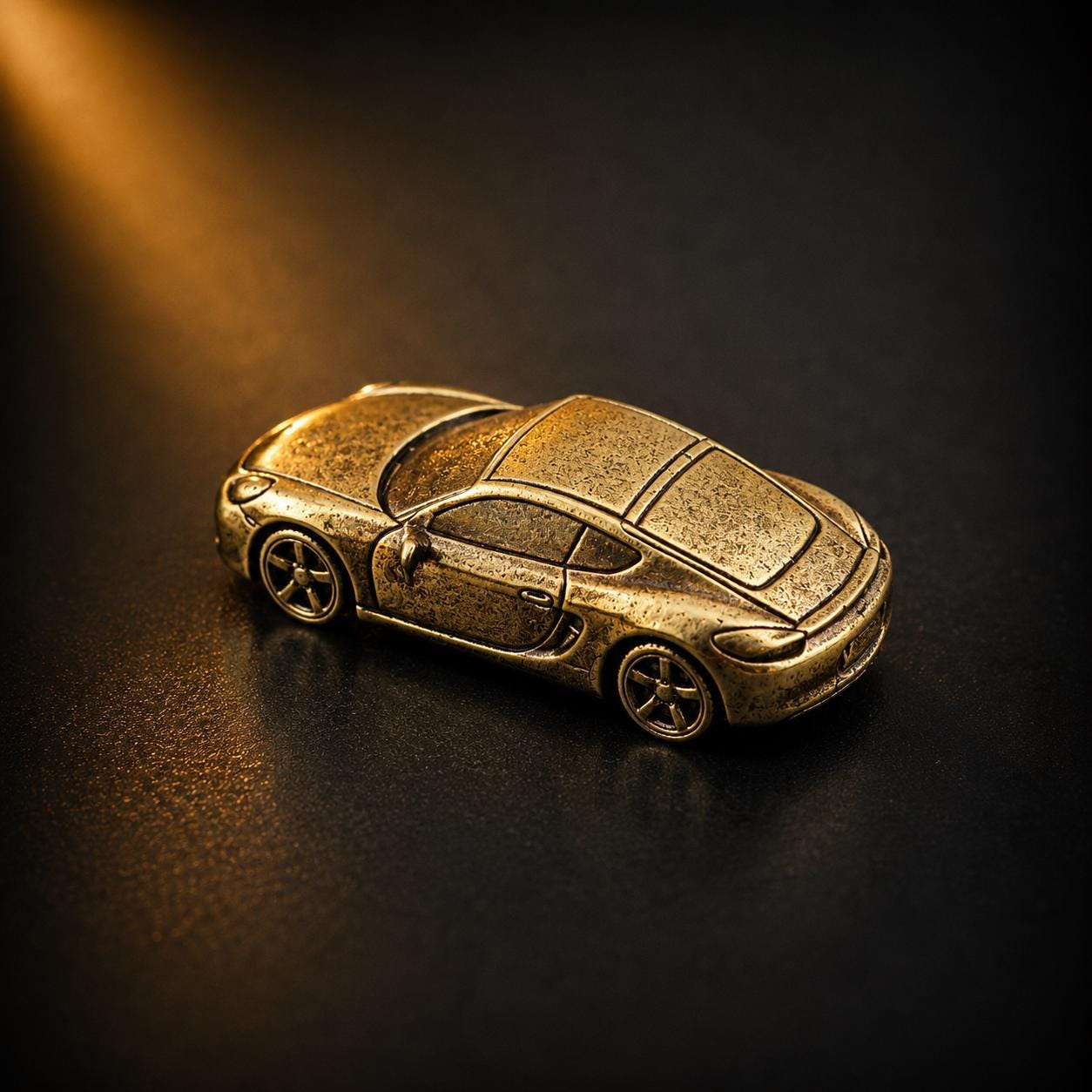 Sports Car Bronze Statue, Vintage Car Figurine Desk Ornament for Home or Office Decor