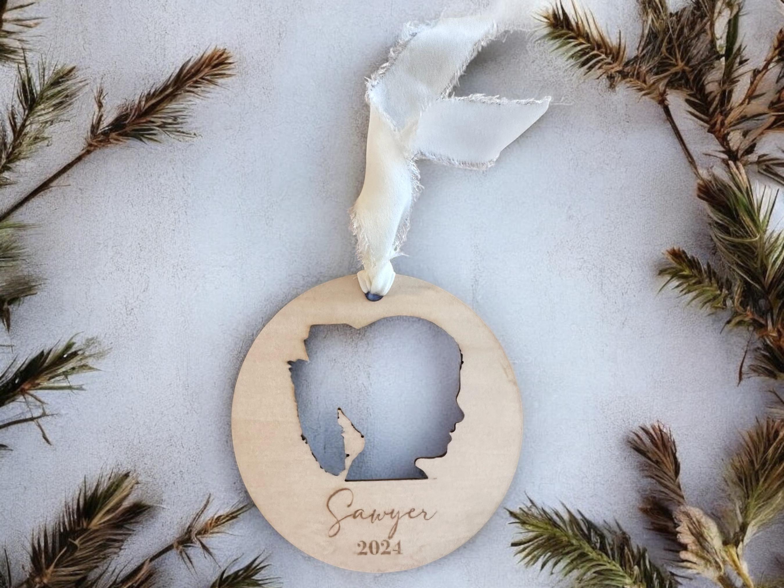 Personalized Silhouette Ornament for Kids, Custom Side Profile Christmas Keepsake