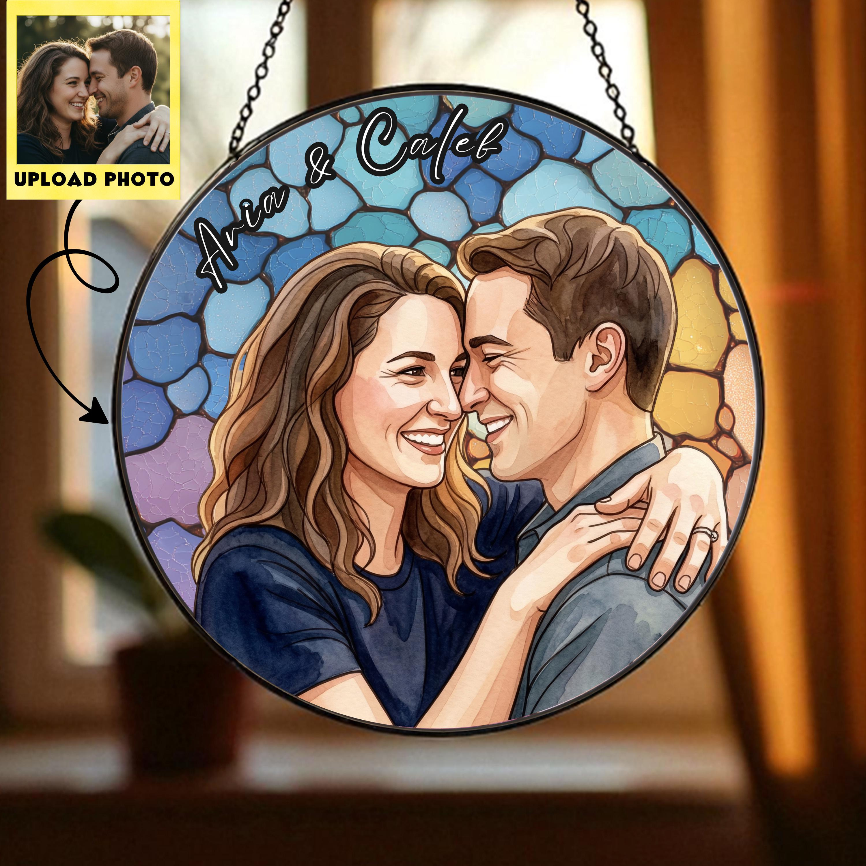 Personalized Family Portrait Suncatcher, Custom Photo Window Hanging Memorial Gift 4 - MeasureMason Personalized Family Portrait Suncatcher, Custom Photo Window Hanging Memorial Gift 4