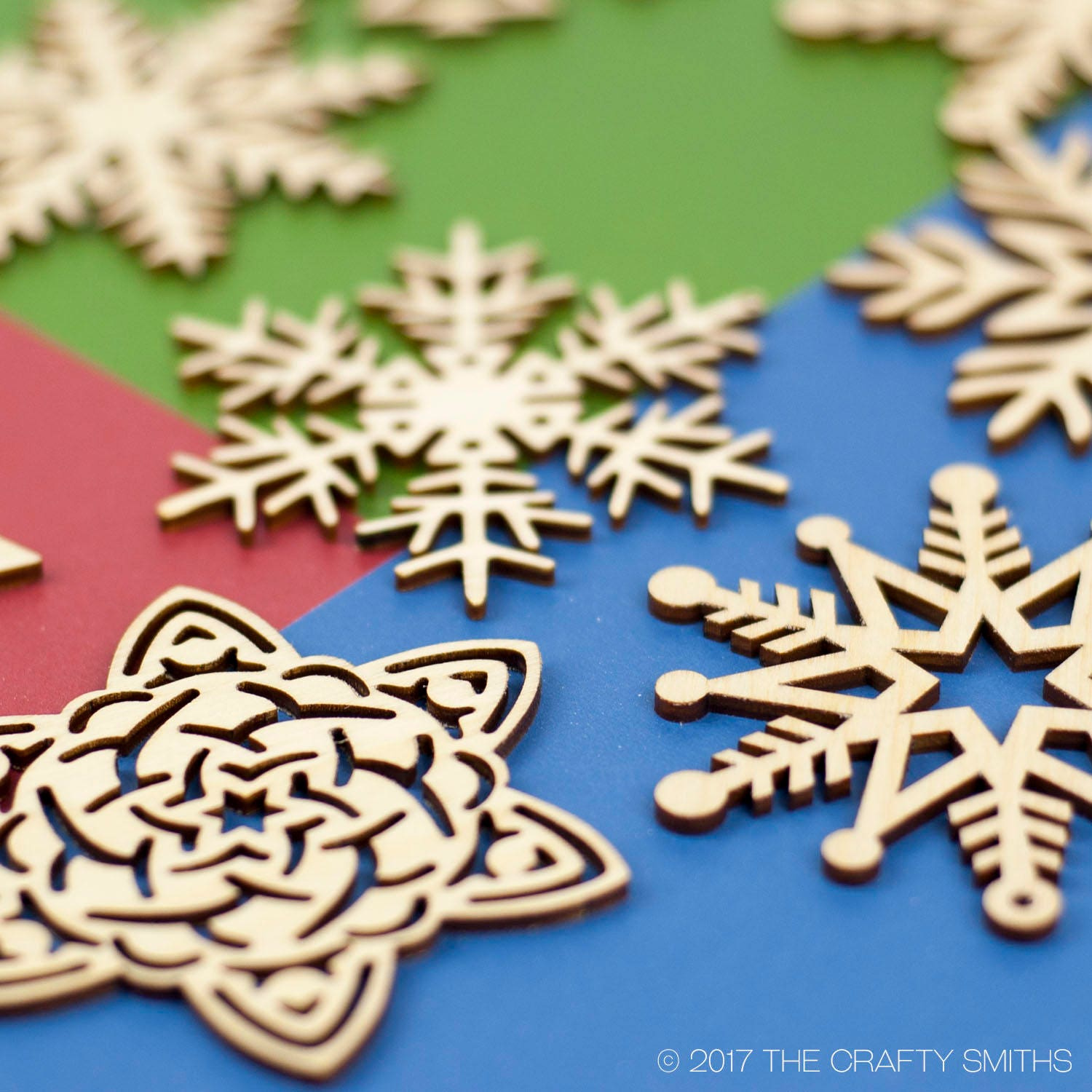 Wooden Snowflake Christmas Ornaments - Bulk Set for Holiday Tree Decoration & DIY Craft Projects 3 - MeasureMason Wooden Snowflake Christmas Ornaments - Bulk Set for Holiday Tree Decoration & DIY Craft Projects 3