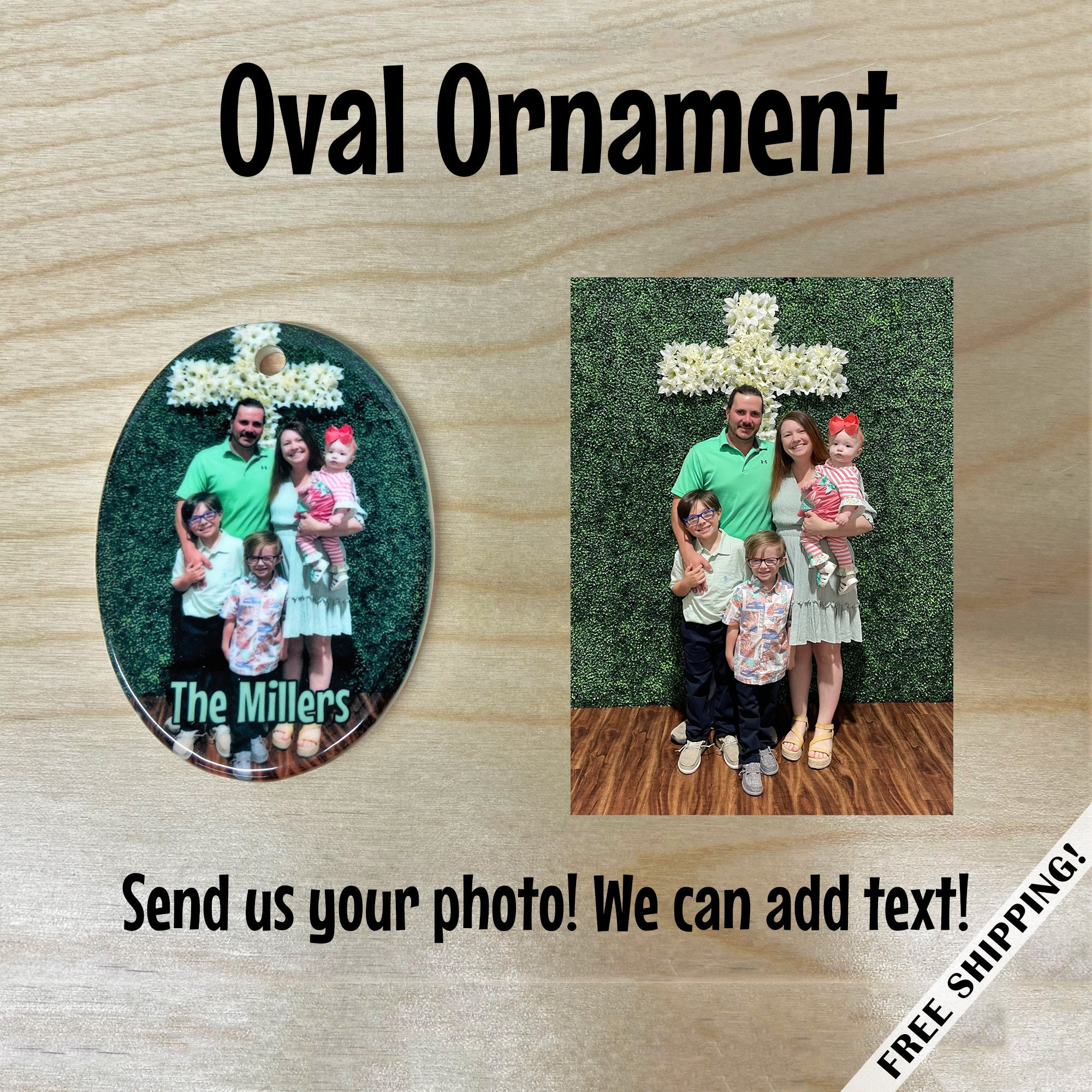 Custom Photo Ceramic Ornament - Personalized Family Keepsake with Gold Hanging String 1 - MeasureMason Custom Photo Ceramic Ornament - Personalized Family Keepsake with Gold Hanging String 1