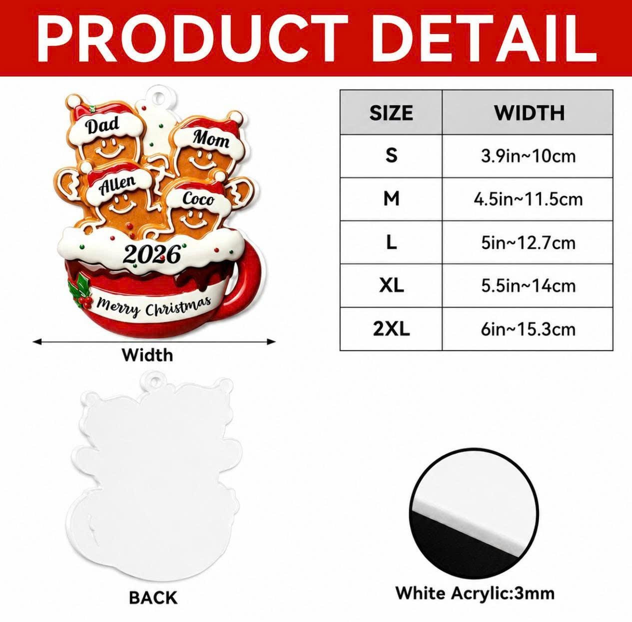 Personalized Babys First Christmas 2026 Ornament - 3D Relief White Acrylic America 250 Keepsake 4 - MeasureMason Personalized Babys First Christmas 2026 Ornament - 3D Relief White Acrylic America 250 Keepsake 4