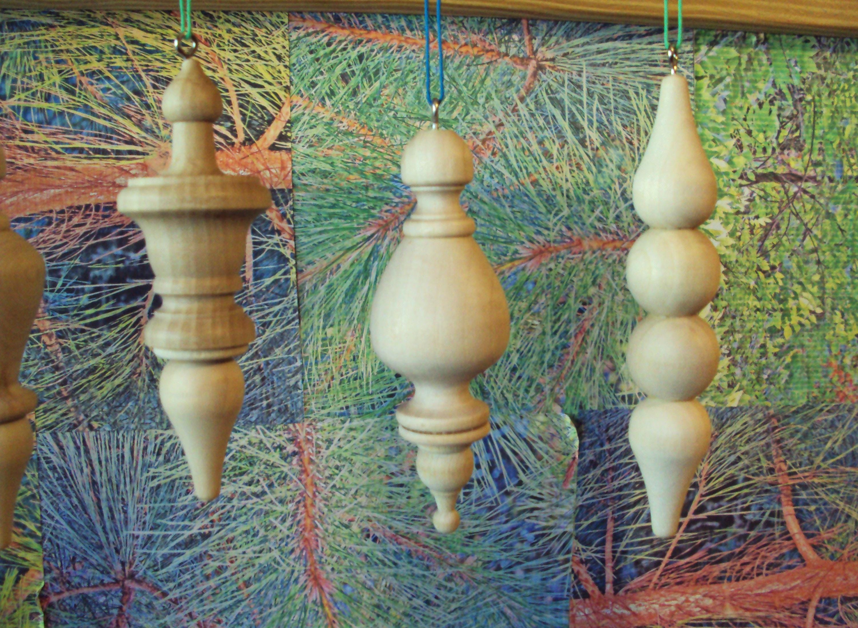 Handmade Wood Turned Unfinished Ornaments Set of 6 Ready to Paint Christmas Craft Supply Painters Gift #3 3 - MeasureMason Handmade Wood Turned Unfinished Ornaments Set of 6 Ready to Paint Christmas Craft Supply Painters Gift #3 3
