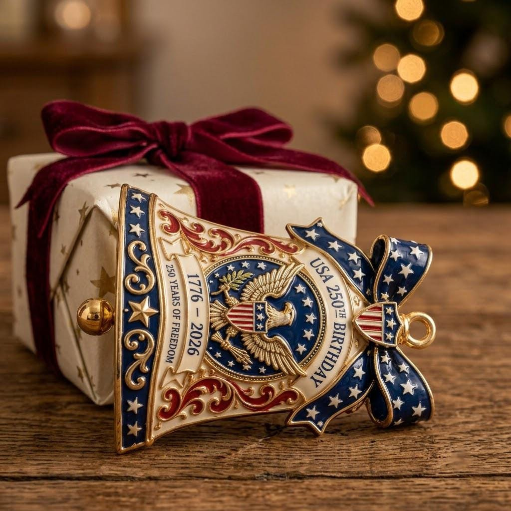 250th Anniversary America Ornament - USA Flag Patriotic Christmas Tree Decor, Acrylic & Wood Keepsake Gift 3 - MeasureMason 250th Anniversary America Ornament - USA Flag Patriotic Christmas Tree Decor, Acrylic & Wood Keepsake Gift 3