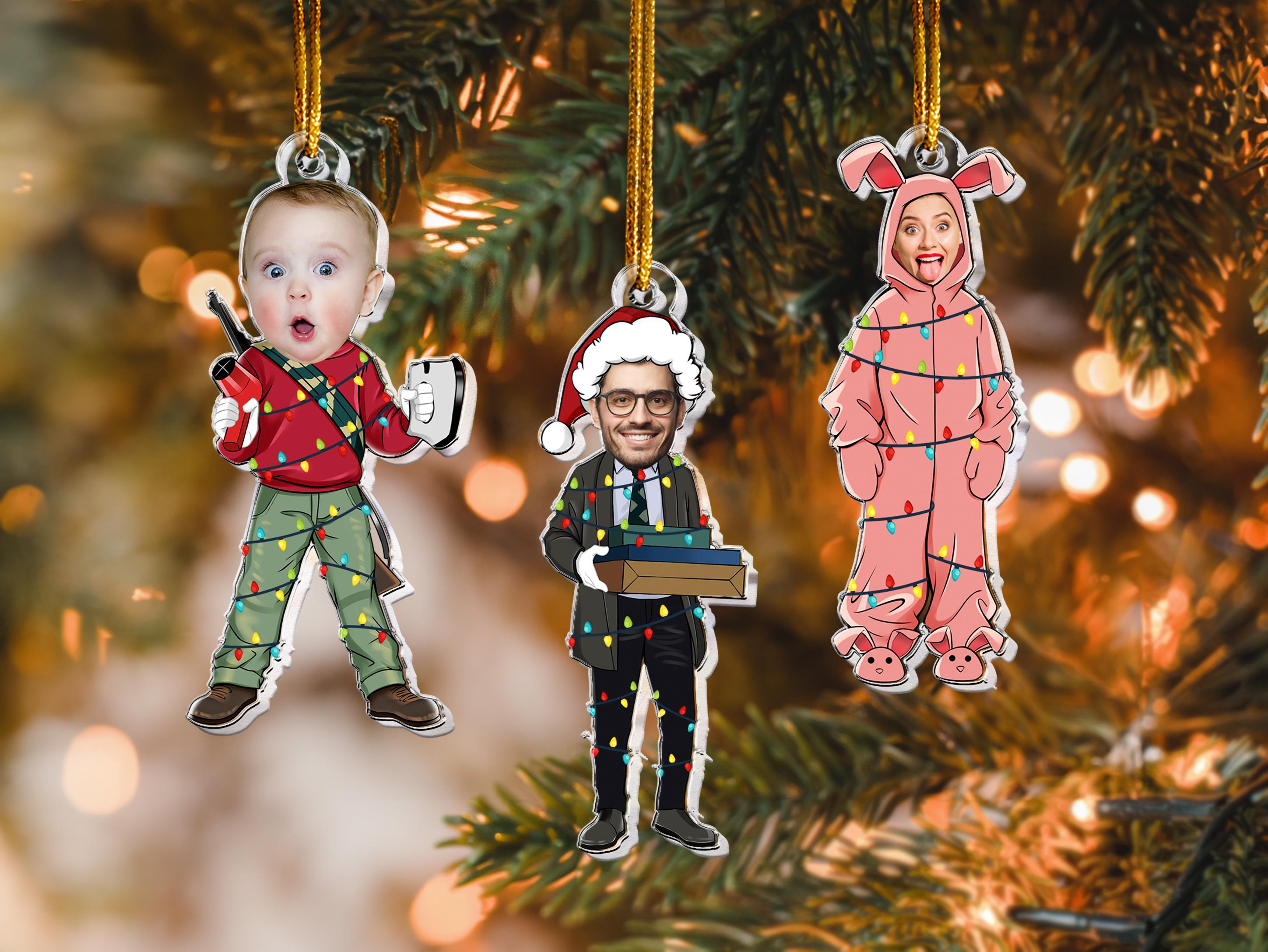 Funny Christmas Custom Face Family Personalized Photo Ornament 2024, Holiday Gift for Family, Parents, Friends, Custom A Funny Christmas Custom Face Family Personalized Photo Ornament 2024, Holiday Gift for Family, Parents, Friends, Custom A
