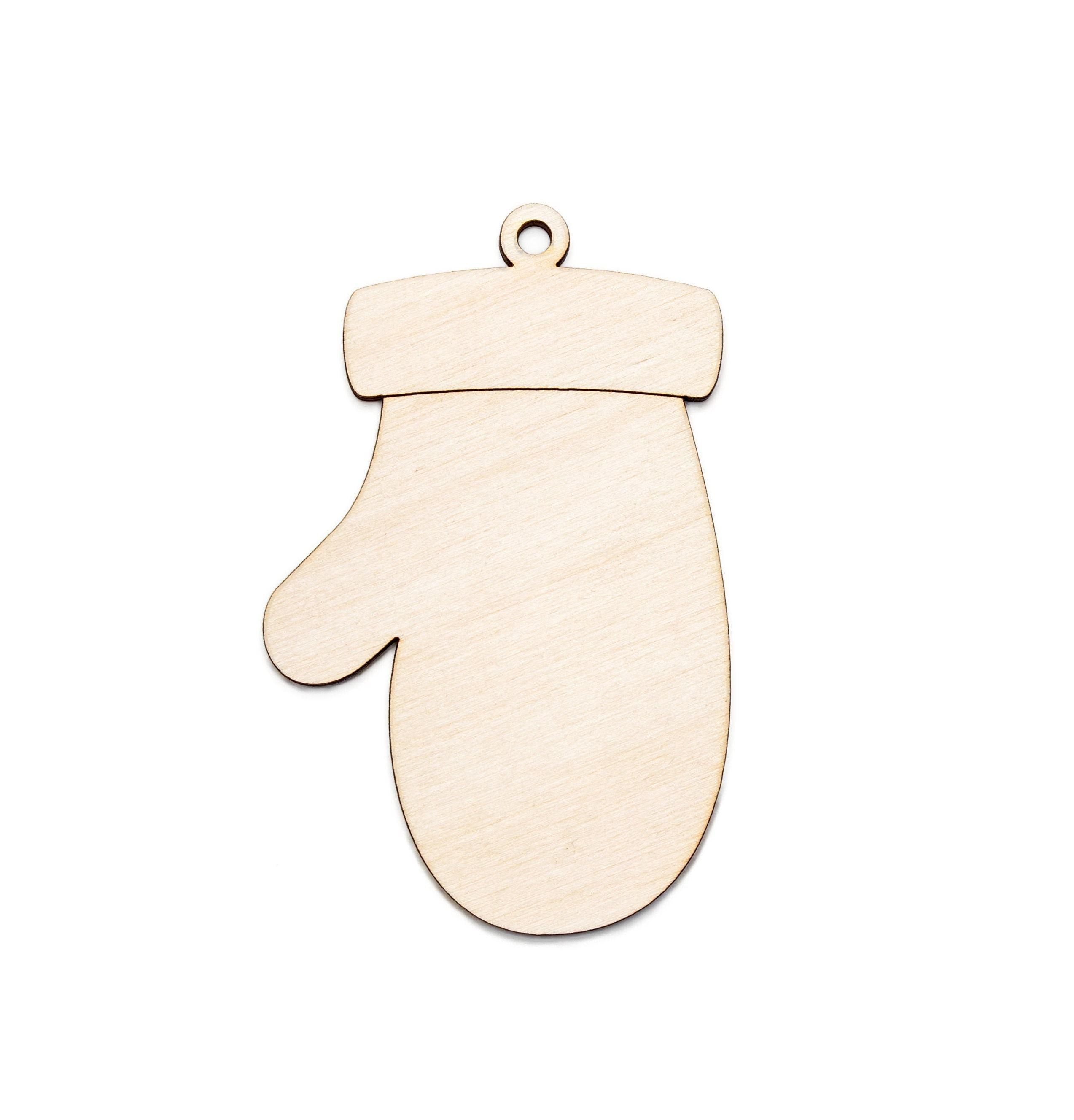 Mitten Wood Ornament - Laser Cut Unfinished Christmas Ornament - Multiple Sizes Mitten Wood Ornament - Laser Cut Unfinished Christmas Ornament - Multiple Sizes
