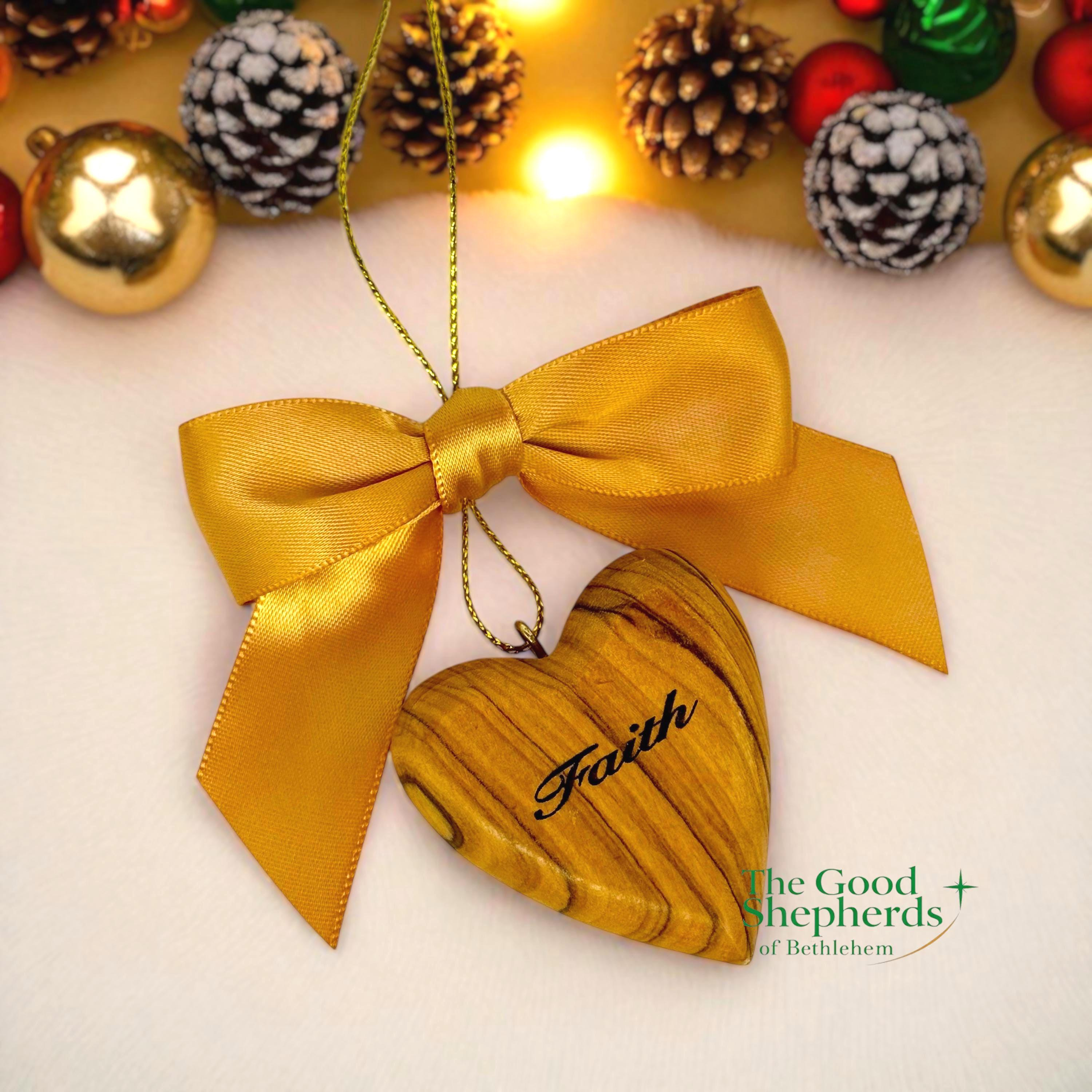 Personalized Olive Wood Heart Ornament - Handcrafted in Bethlehem - Christmas & Valentines Gift 1 - MeasureMason Personalized Olive Wood Heart Ornament - Handcrafted in Bethlehem - Christmas & Valentines Gift 1