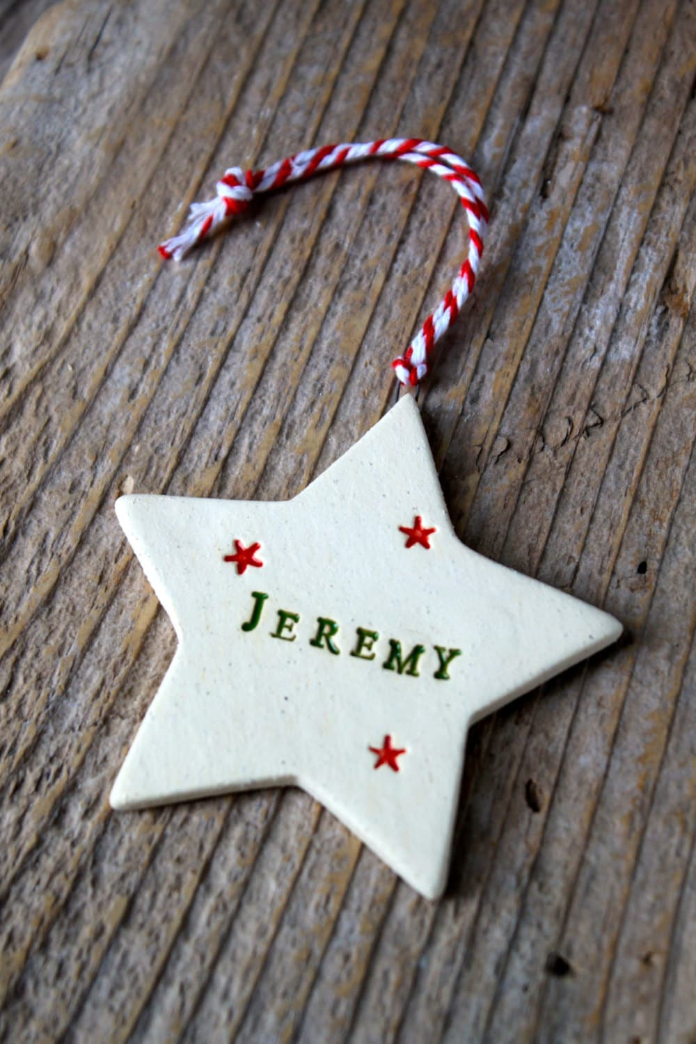 Personalized Star Pottery Ornament, Custom Christmas Tree Keepsake 2 - MeasureMason Personalized Star Pottery Ornament, Custom Christmas Tree Keepsake 2