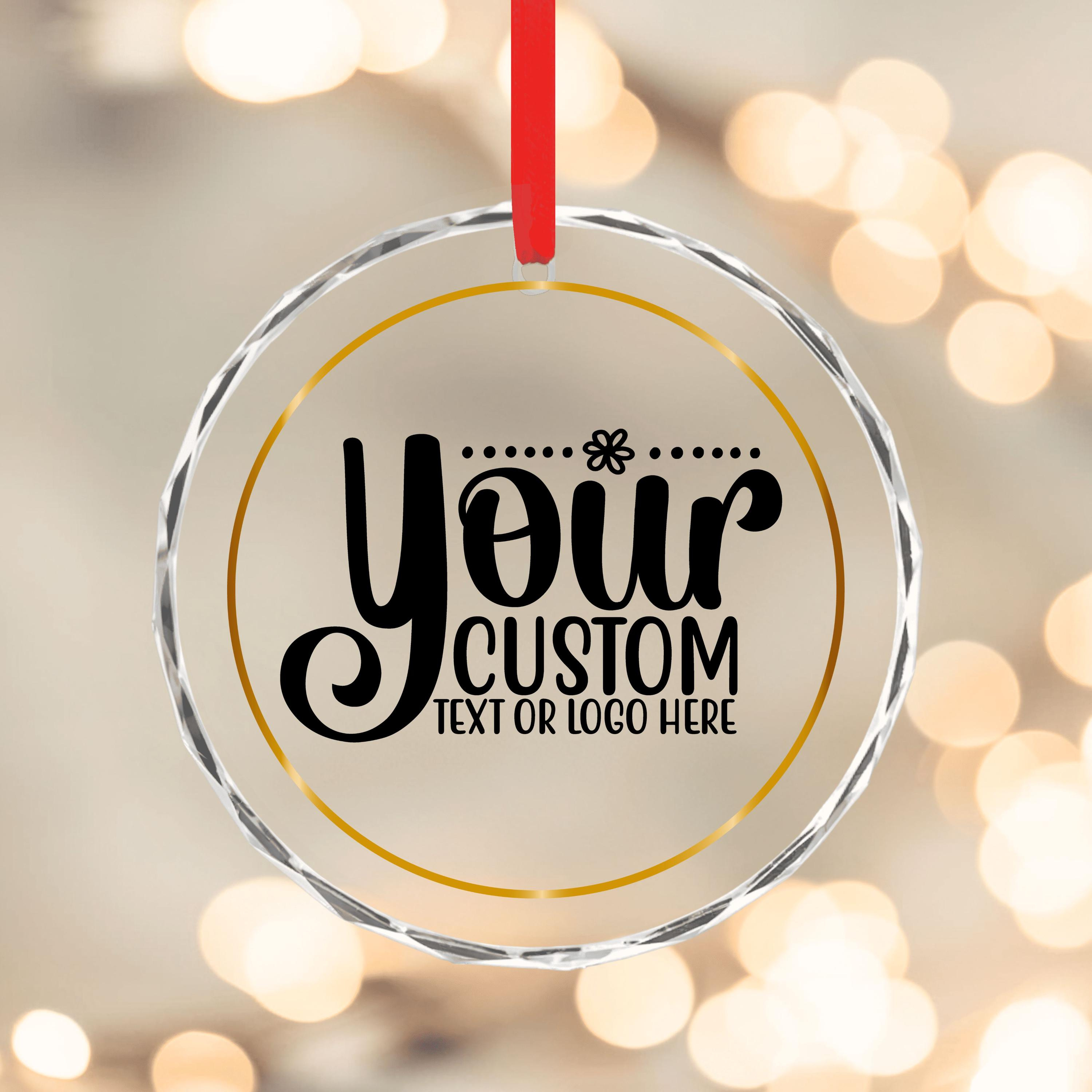 Personalized Clear Glass Ornament - Custom Logo or Text - Elegant Keepsake Christmas Gift 1 - MeasureMason Personalized Clear Glass Ornament - Custom Logo or Text - Elegant Keepsake Christmas Gift 1