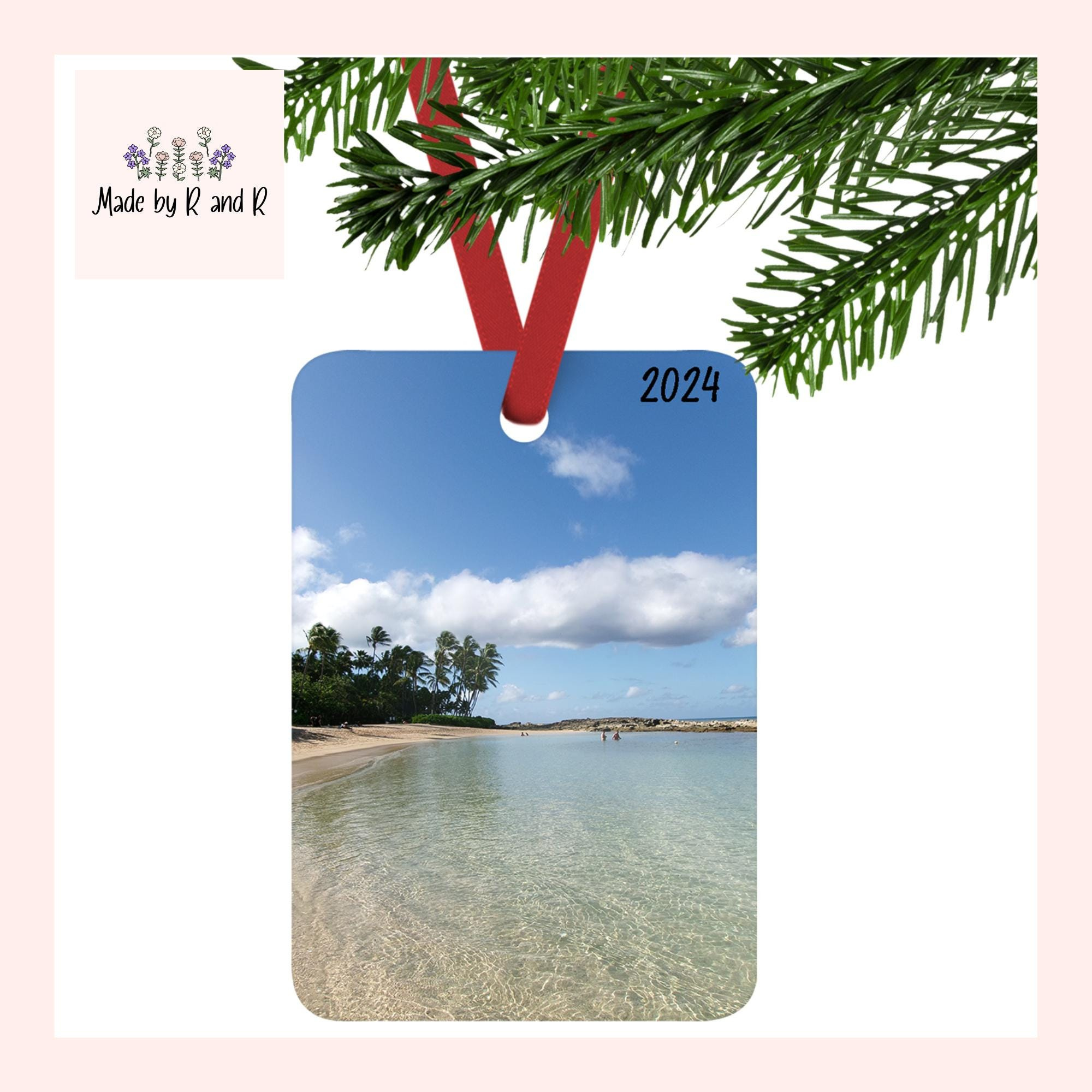 Custom Vertical Two-Sided Metal Christmas Photo Ornament - Personalized Holiday Keepsake