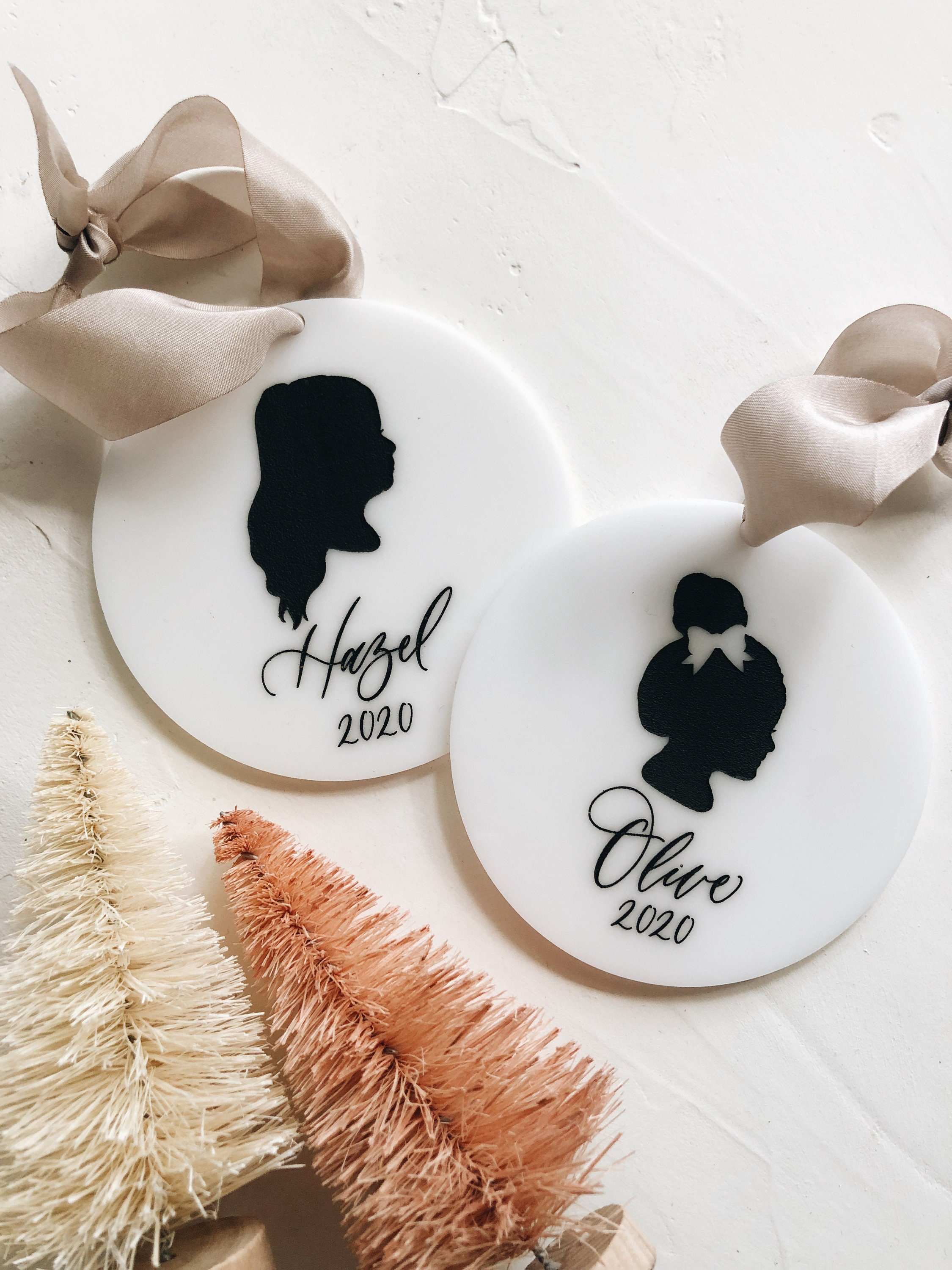 Custom Child Silhouette Acrylic Christmas Ornament - Personalized Laser Engraved Keepsake 4 - MeasureMason Custom Child Silhouette Acrylic Christmas Ornament - Personalized Laser Engraved Keepsake 4