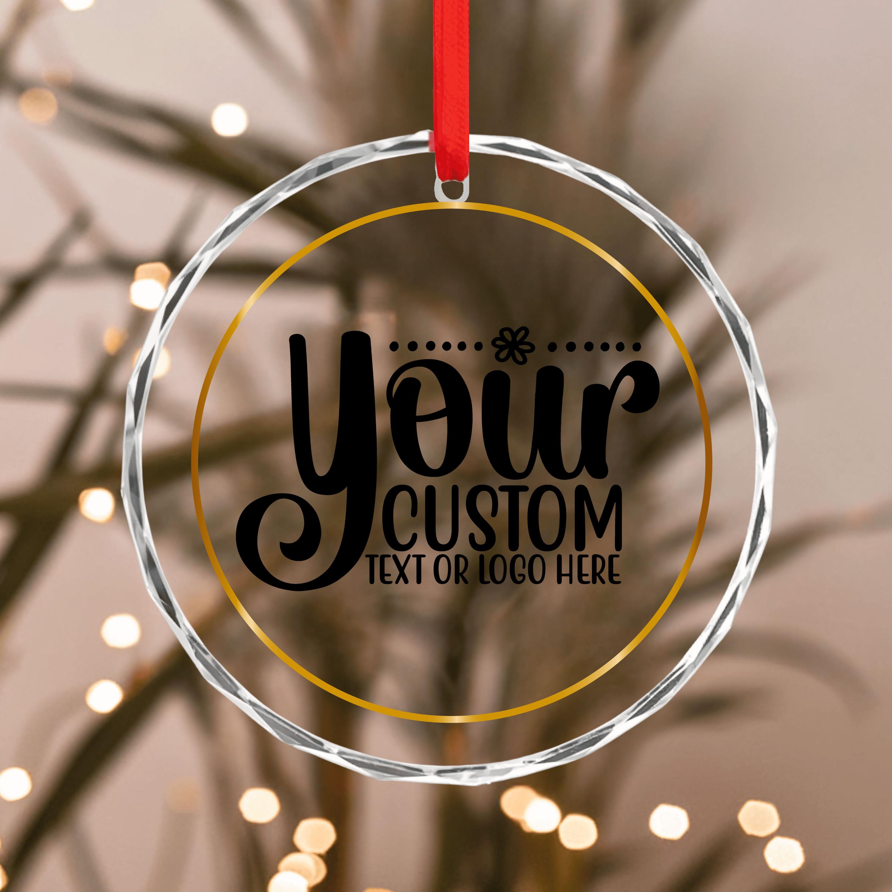 Personalized Clear Glass Ornament - Custom Logo or Text - Elegant Keepsake Christmas Gift 3 - MeasureMason Personalized Clear Glass Ornament - Custom Logo or Text - Elegant Keepsake Christmas Gift 3