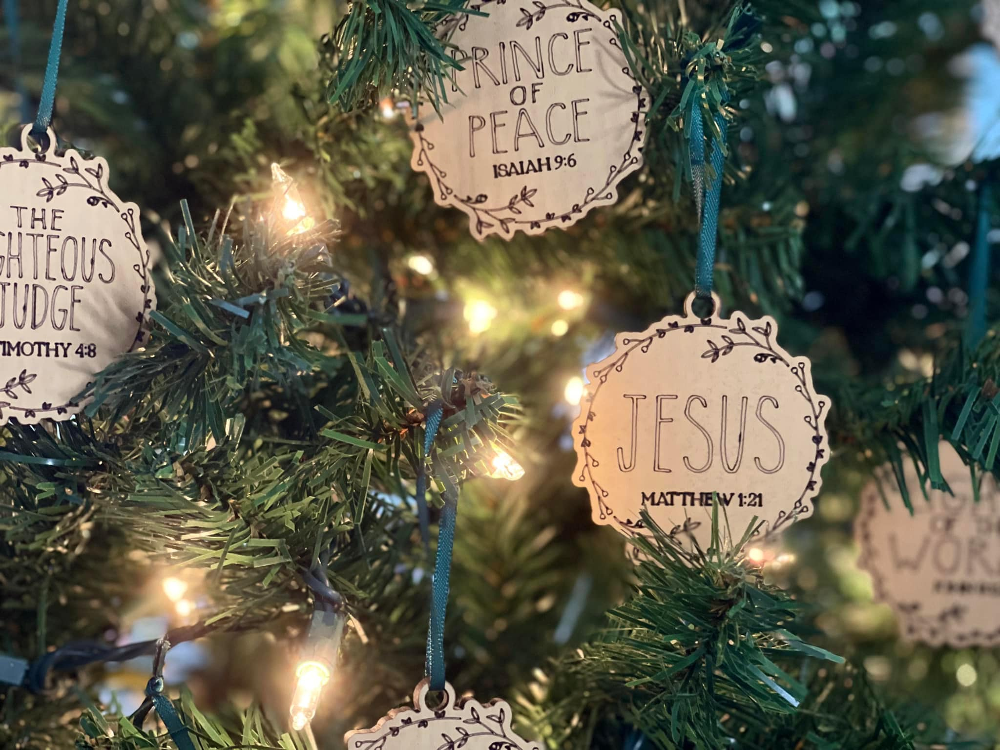 28 Names of Jesus Christmas Ornaments - Laser-Cut Wood Advent Set with Scripture References 4 - MeasureMason 28 Names of Jesus Christmas Ornaments - Laser-Cut Wood Advent Set with Scripture References 4
