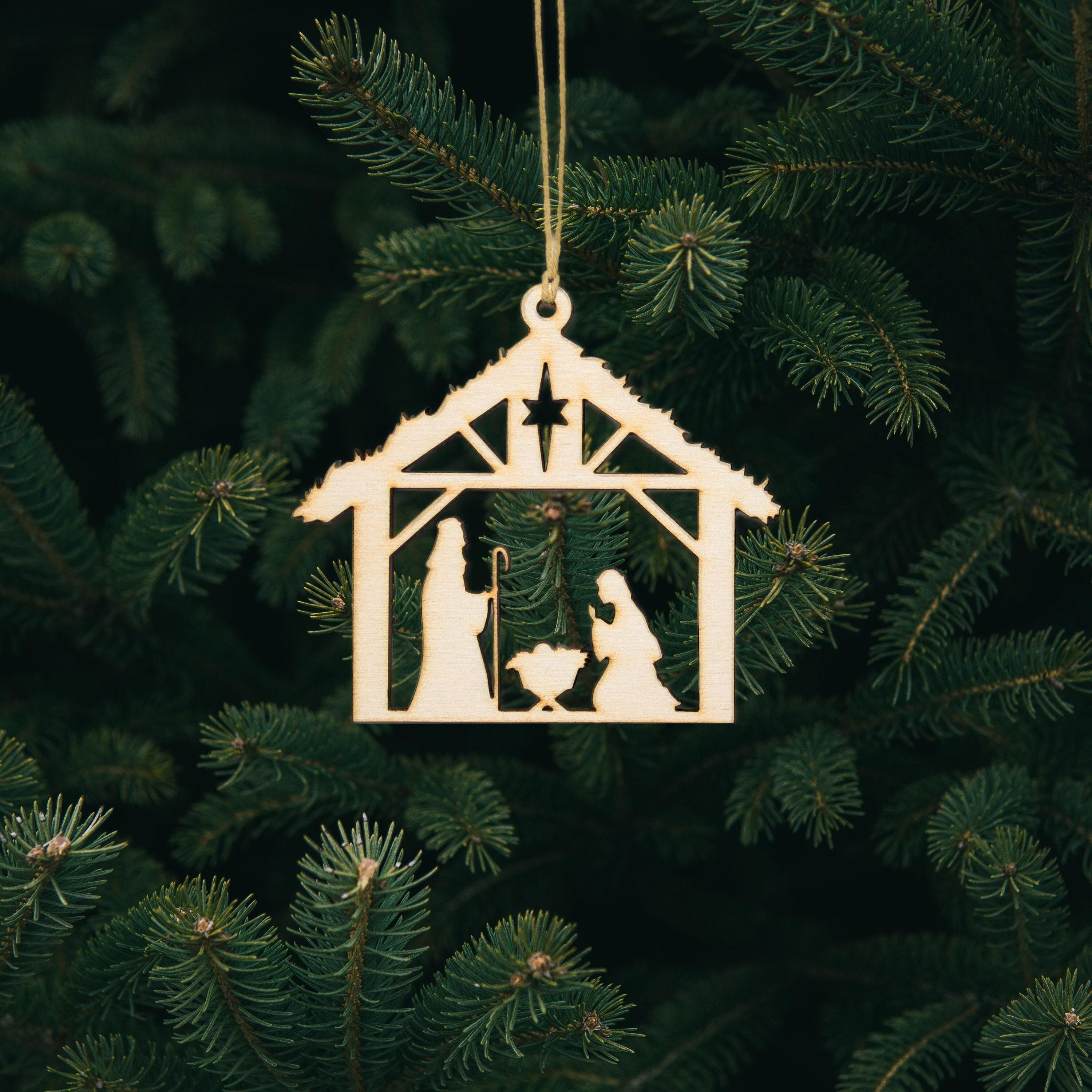 Laser Cut Wood Christmas Ornament - 1/8 Laser Cut Wood Christmas Ornament - 1/8