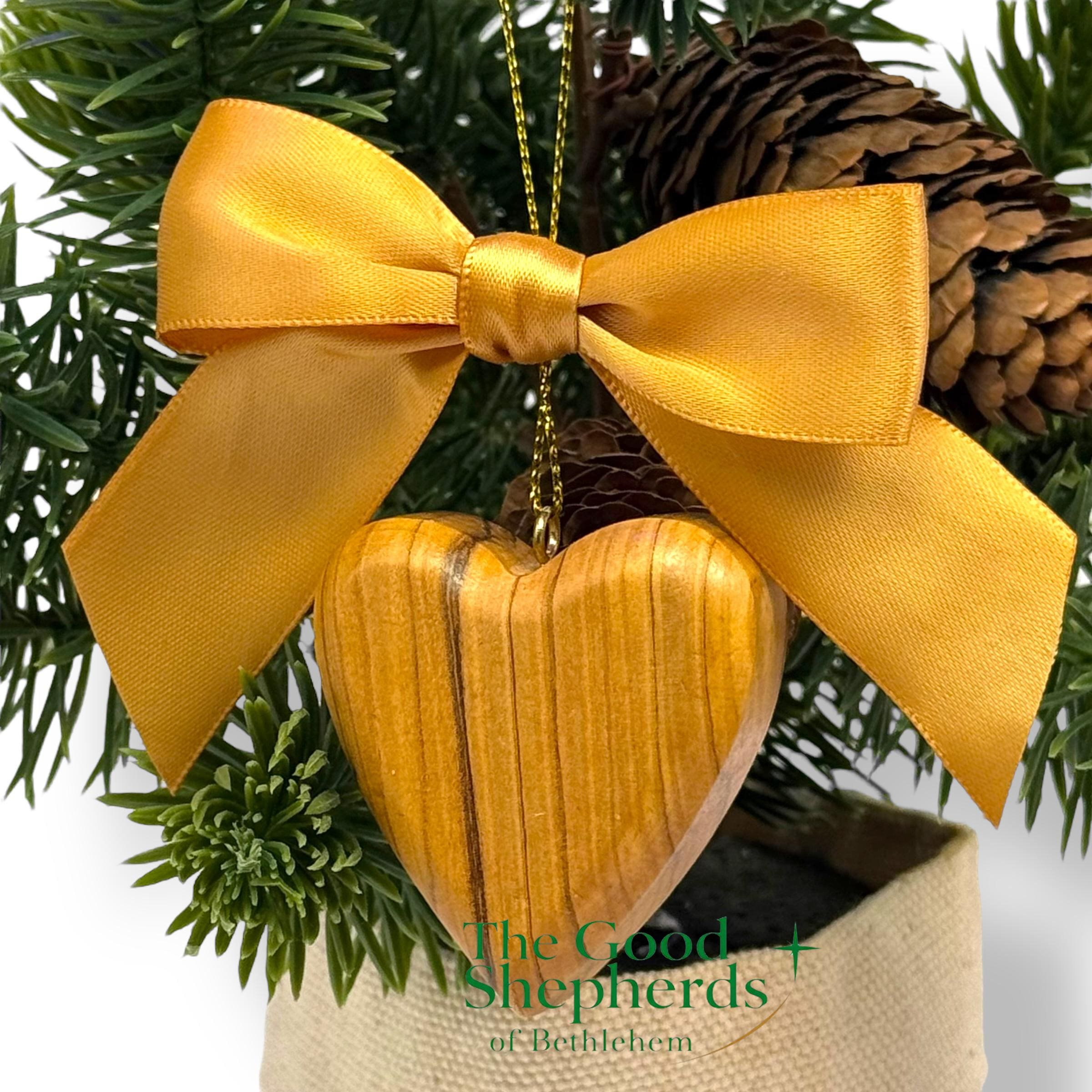 Personalized Olive Wood Heart Ornament - Handcrafted in Bethlehem - Christmas & Valentines Gift 3 - MeasureMason Personalized Olive Wood Heart Ornament - Handcrafted in Bethlehem - Christmas & Valentines Gift 3