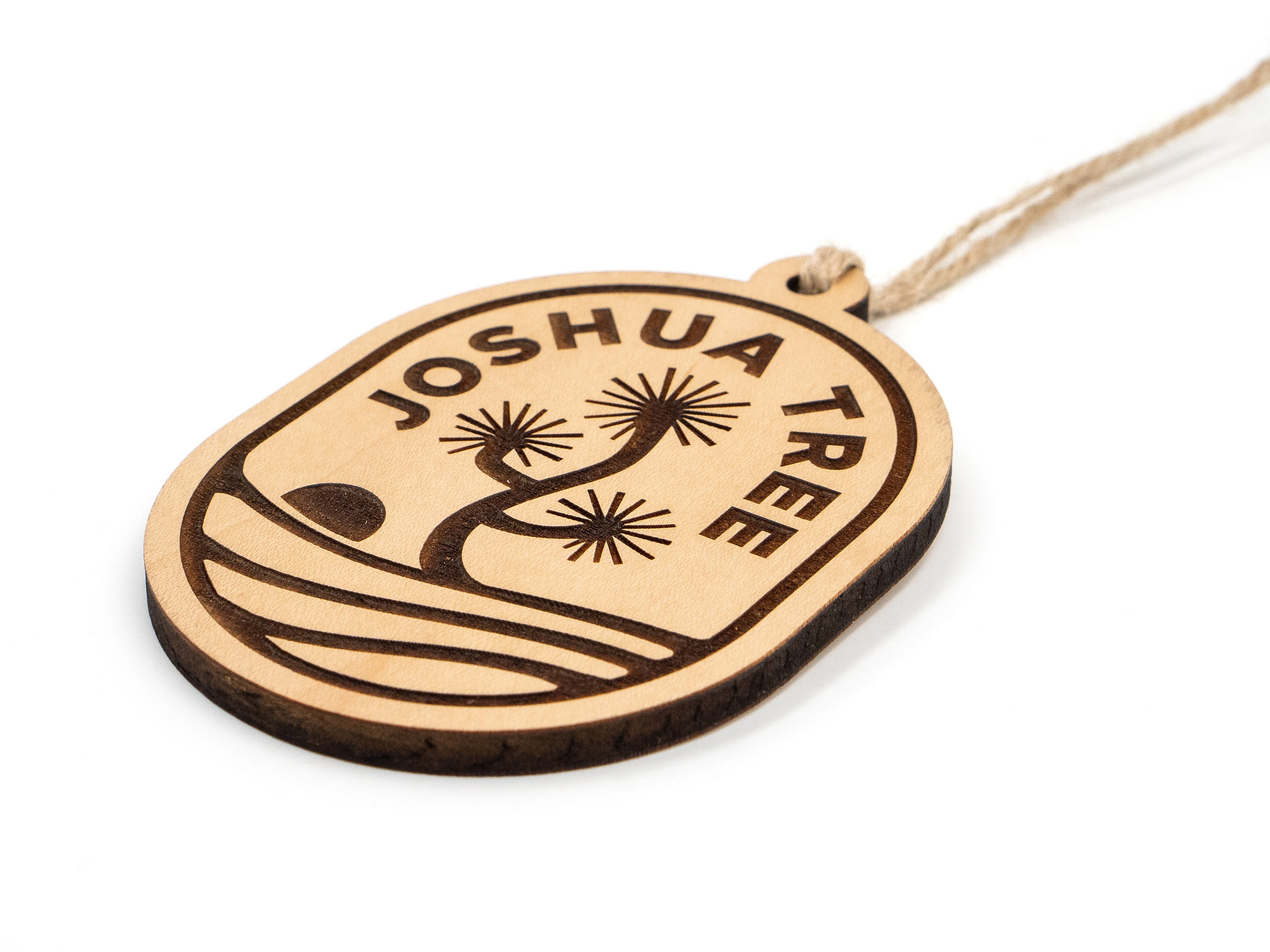 Joshua Tree National Park Wood Christmas Ornament - Desert Oval with Tree and Sun - Handmade California Souvenir 1 - MeasureMason Joshua Tree National Park Wood Christmas Ornament - Desert Oval with Tree and Sun - Handmade California Souvenir 1