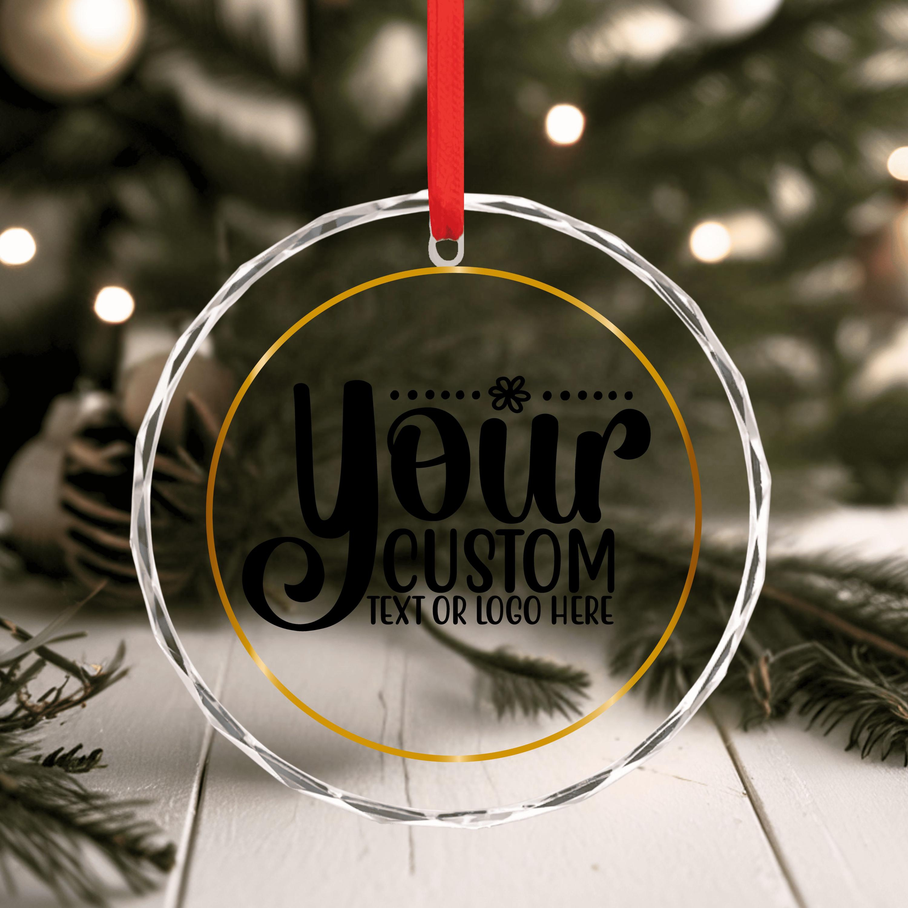 Personalized Clear Glass Ornament - Custom Logo or Text - Elegant Keepsake Christmas Gift 2 - MeasureMason Personalized Clear Glass Ornament - Custom Logo or Text - Elegant Keepsake Christmas Gift 2