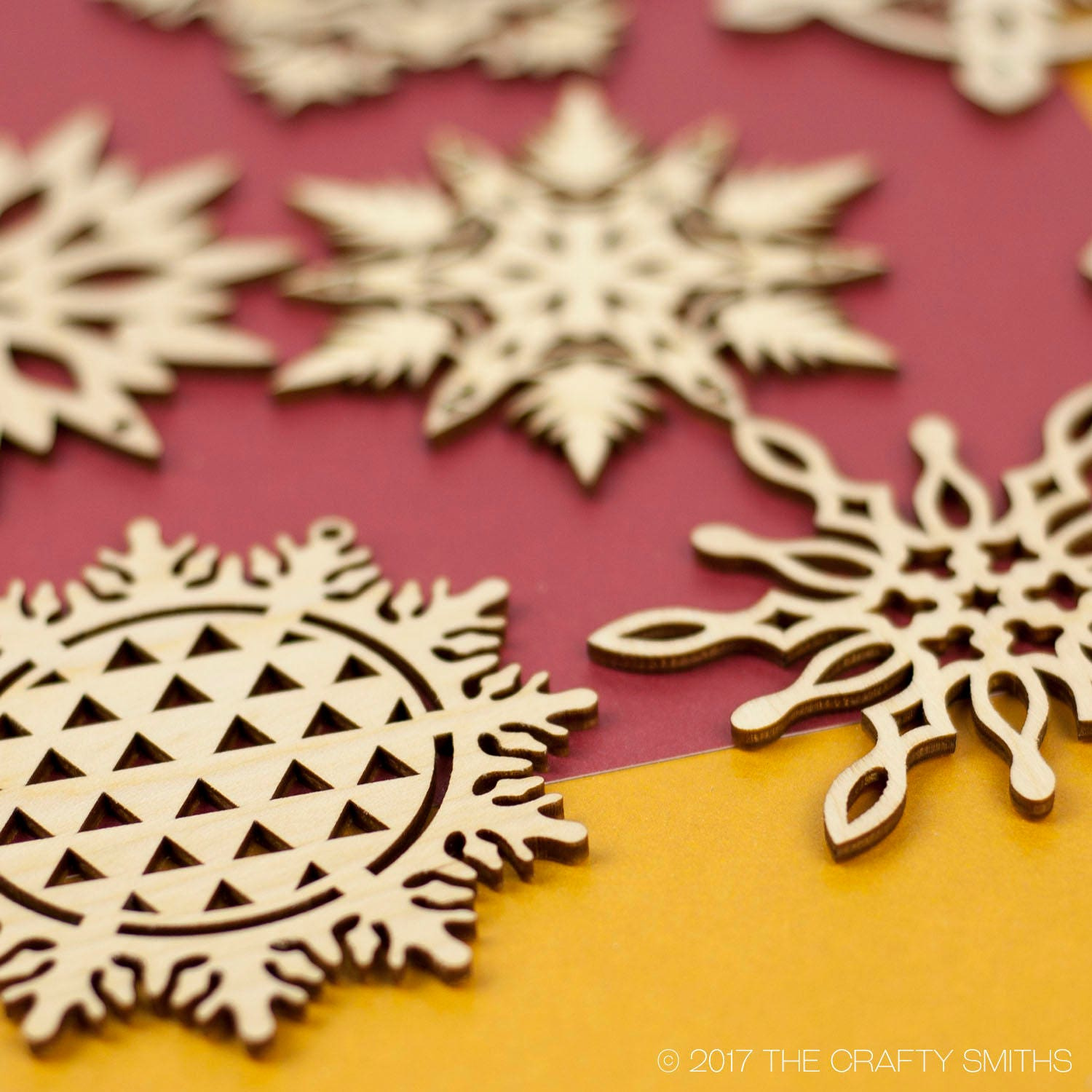 Wooden Snowflake Christmas Ornaments - Bulk Set for Holiday Tree Decoration & DIY Craft Projects 4 - MeasureMason Wooden Snowflake Christmas Ornaments - Bulk Set for Holiday Tree Decoration & DIY Craft Projects 4