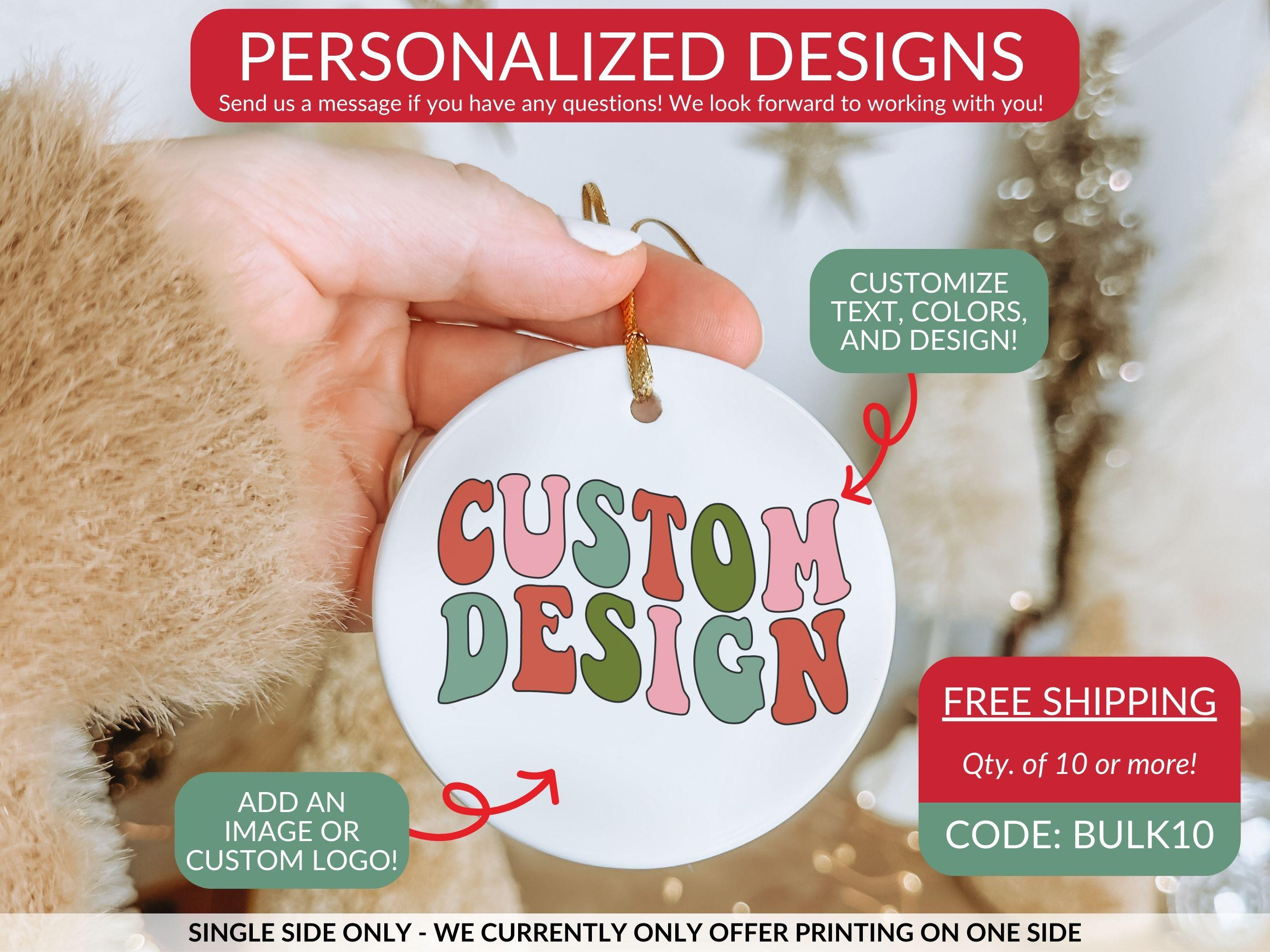 Personalized Ceramic Christmas Ornament with Custom Text and Design 1 - MeasureMason Personalized Ceramic Christmas Ornament with Custom Text and Design 1