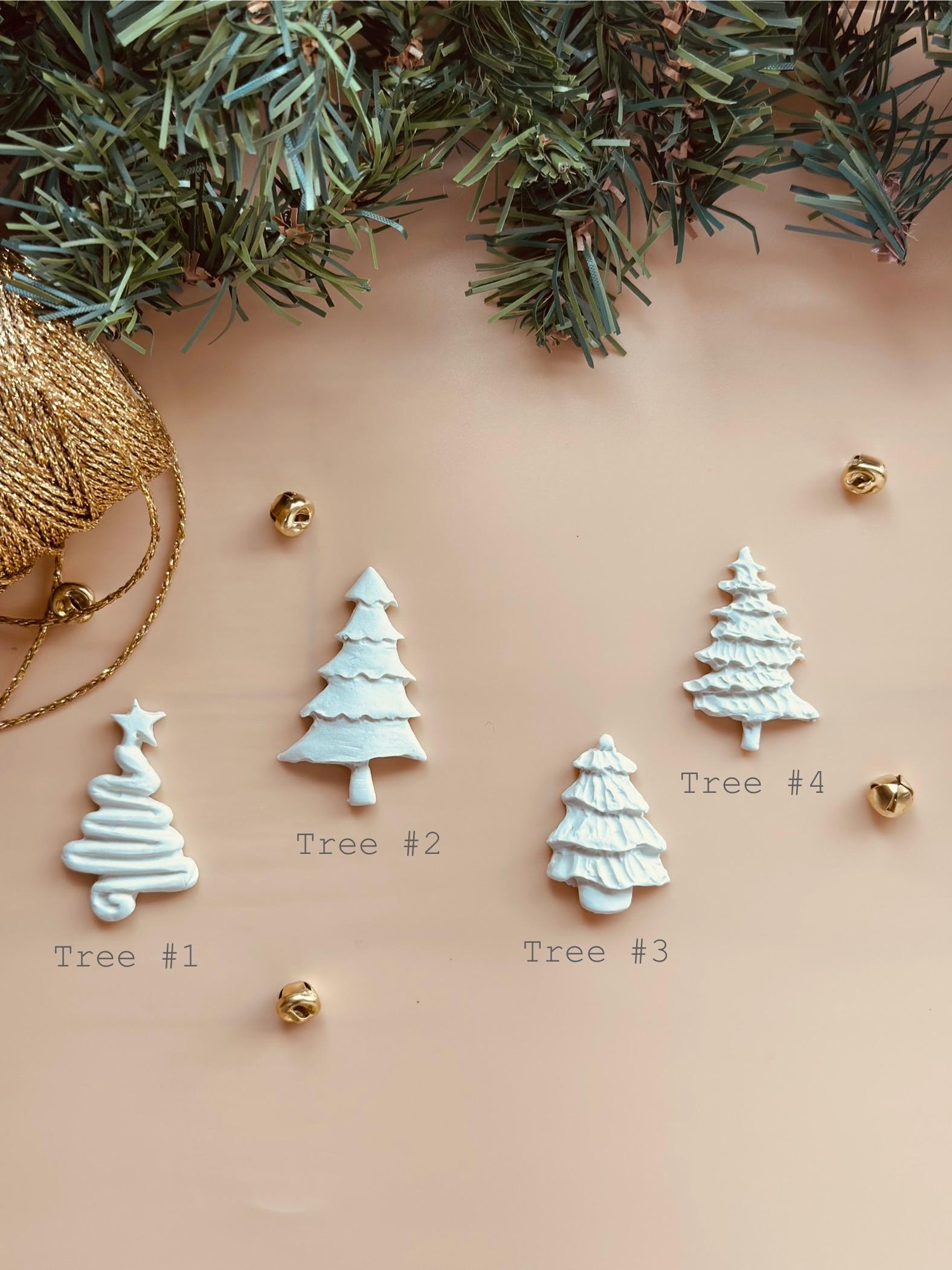 Personalized Clay Christmas Tree Ornament with Chiffon Ribbon 1 - MeasureMason Personalized Clay Christmas Tree Ornament with Chiffon Ribbon 1