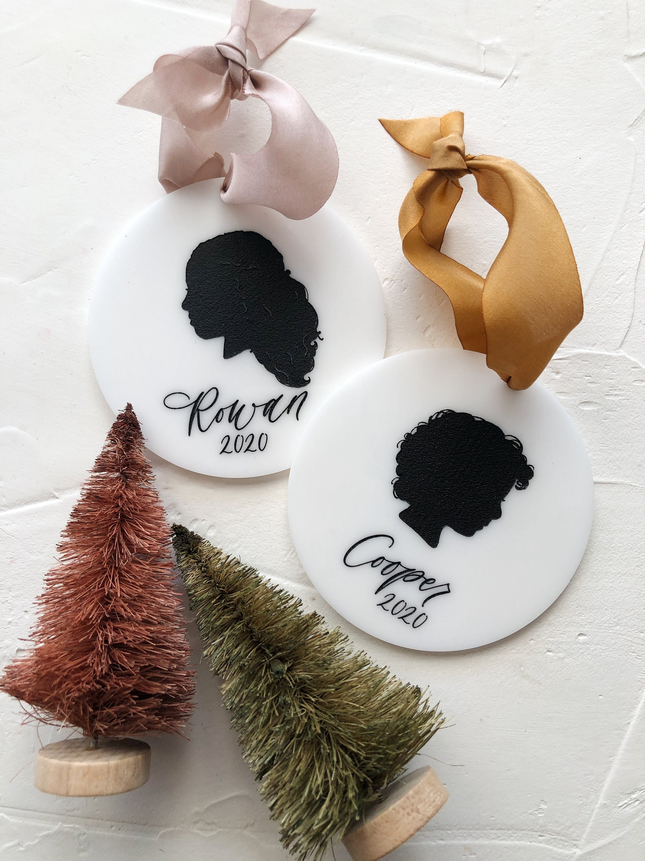 Custom Child Silhouette Acrylic Christmas Ornament - Personalized Laser Engraved Keepsake Custom Child Silhouette Acrylic Christmas Ornament - Personalized Laser Engraved Keepsake