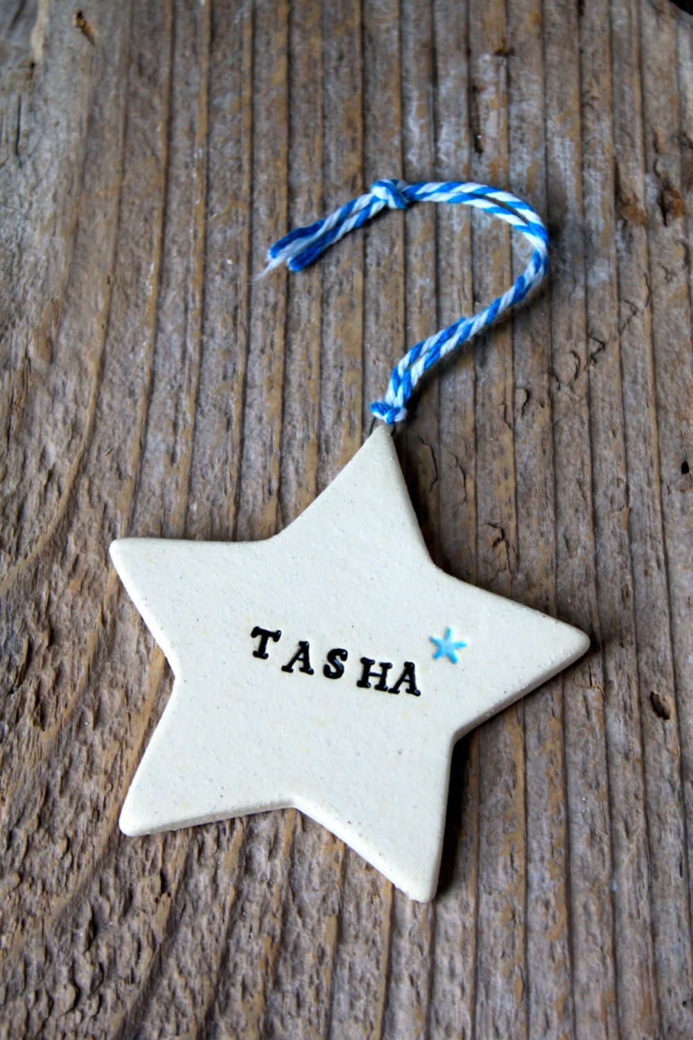 Personalized Star Pottery Ornament, Custom Christmas Tree Keepsake 1 - MeasureMason Personalized Star Pottery Ornament, Custom Christmas Tree Keepsake 1