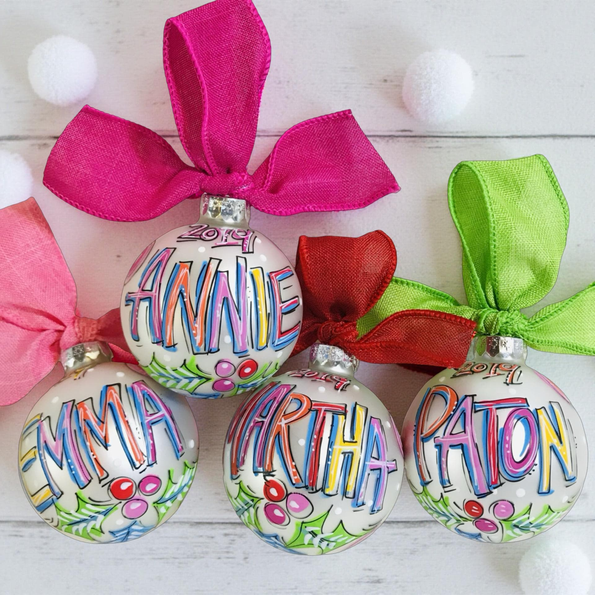 Personalized Hand-Painted Christmas Ornament with Custom Name