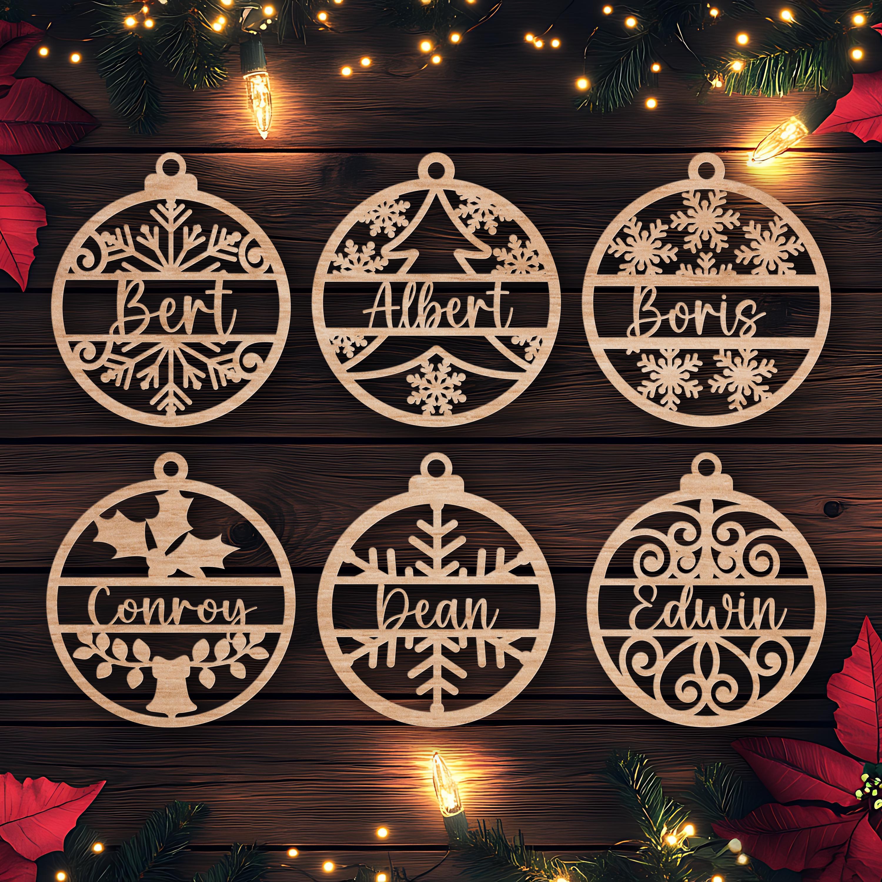 Personalized Christmas Ornament - Custom Family Name Laser-Cut Holiday Tree Decoration Personalized Christmas Ornament - Custom Family Name Laser-Cut Holiday Tree Decoration