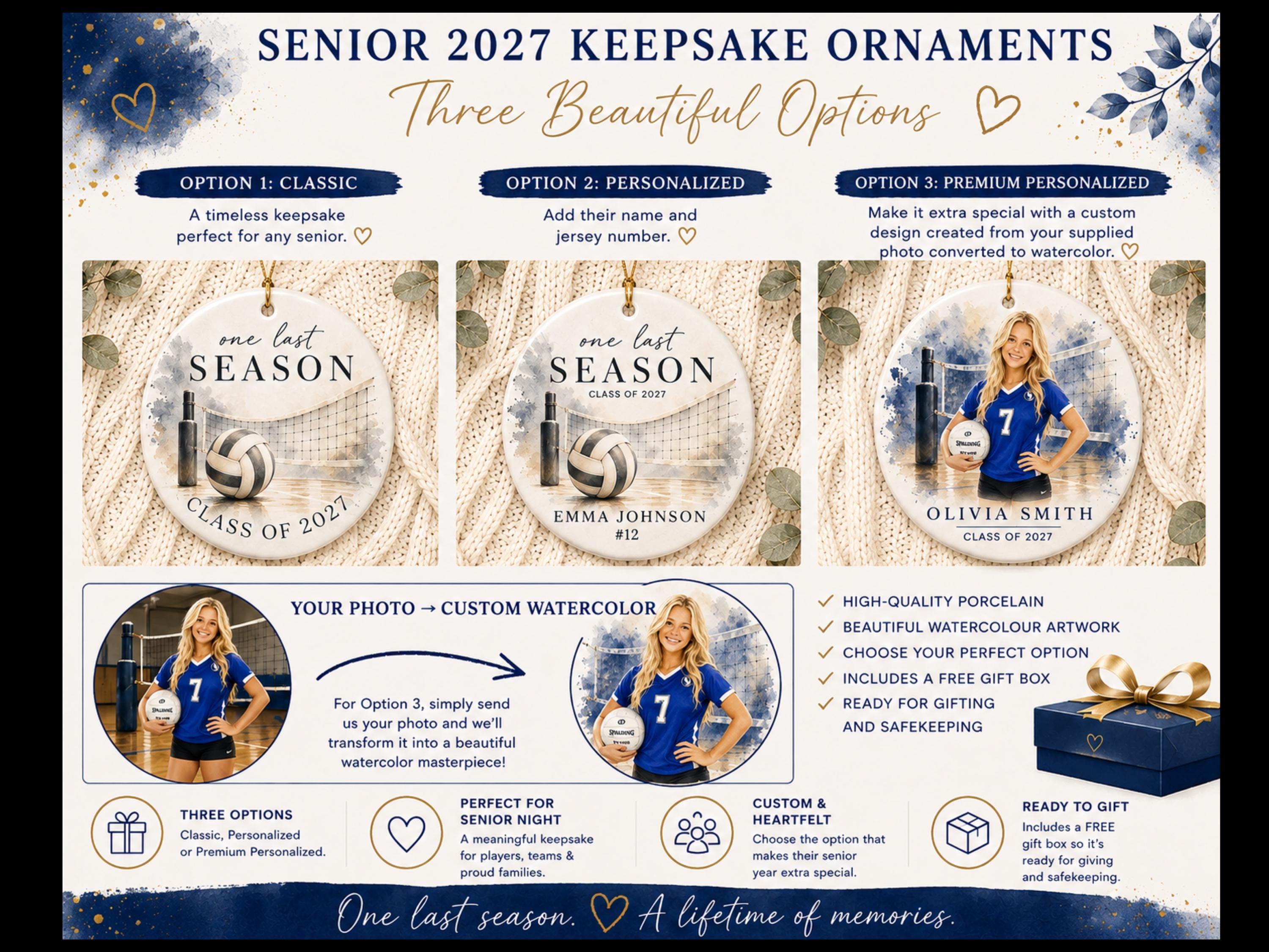 Personalized Volleyball Ornament - Class of 2027 Senior Graduation Keepsake 2 - MeasureMason Personalized Volleyball Ornament - Class of 2027 Senior Graduation Keepsake 2