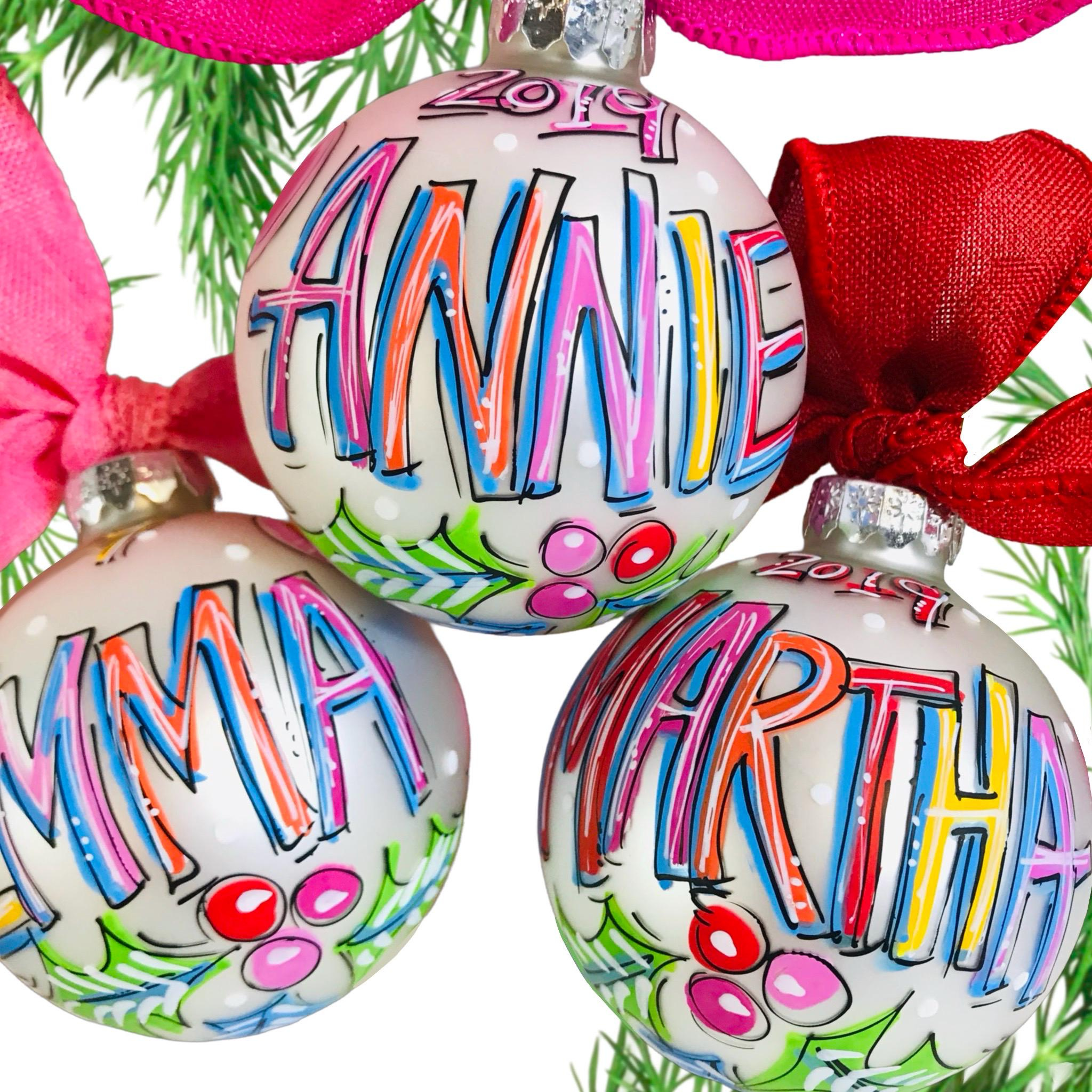 Personalized Hand-Painted Christmas Ornament with Custom Name 2 - MeasureMason Personalized Hand-Painted Christmas Ornament with Custom Name 2
