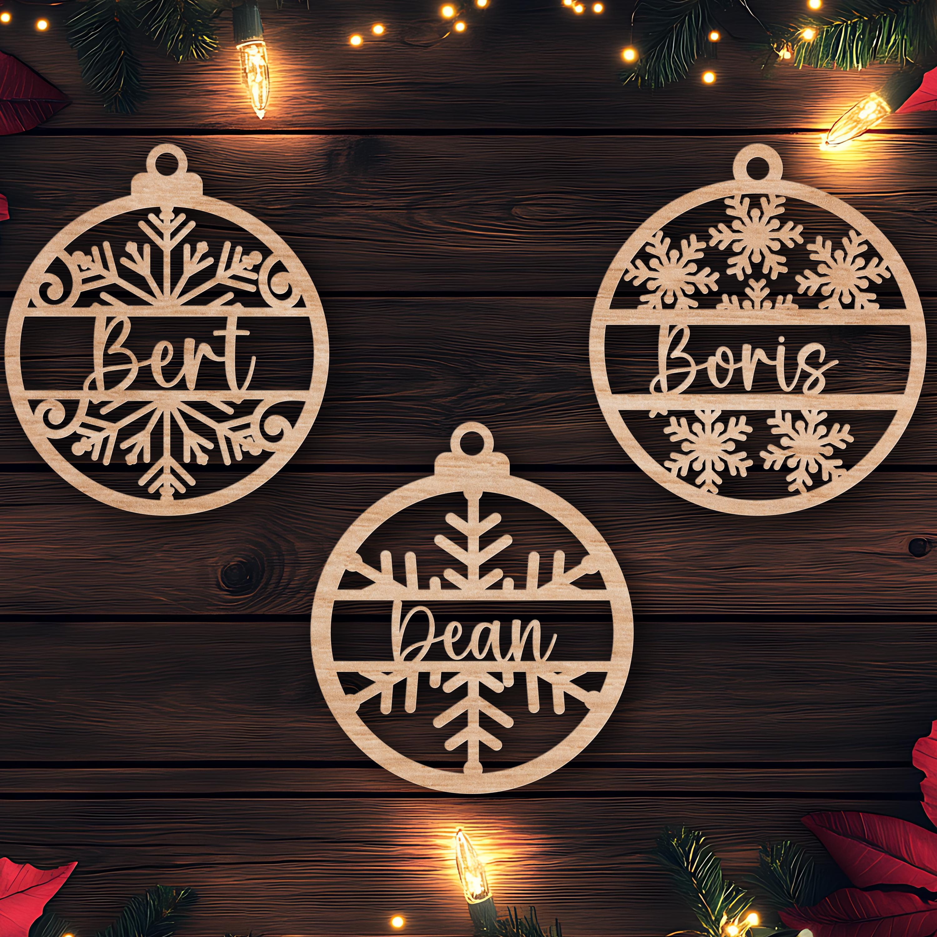 Personalized Christmas Ornament - Custom Family Name Laser-Cut Holiday Tree Decoration 2 - MeasureMason Personalized Christmas Ornament - Custom Family Name Laser-Cut Holiday Tree Decoration 2