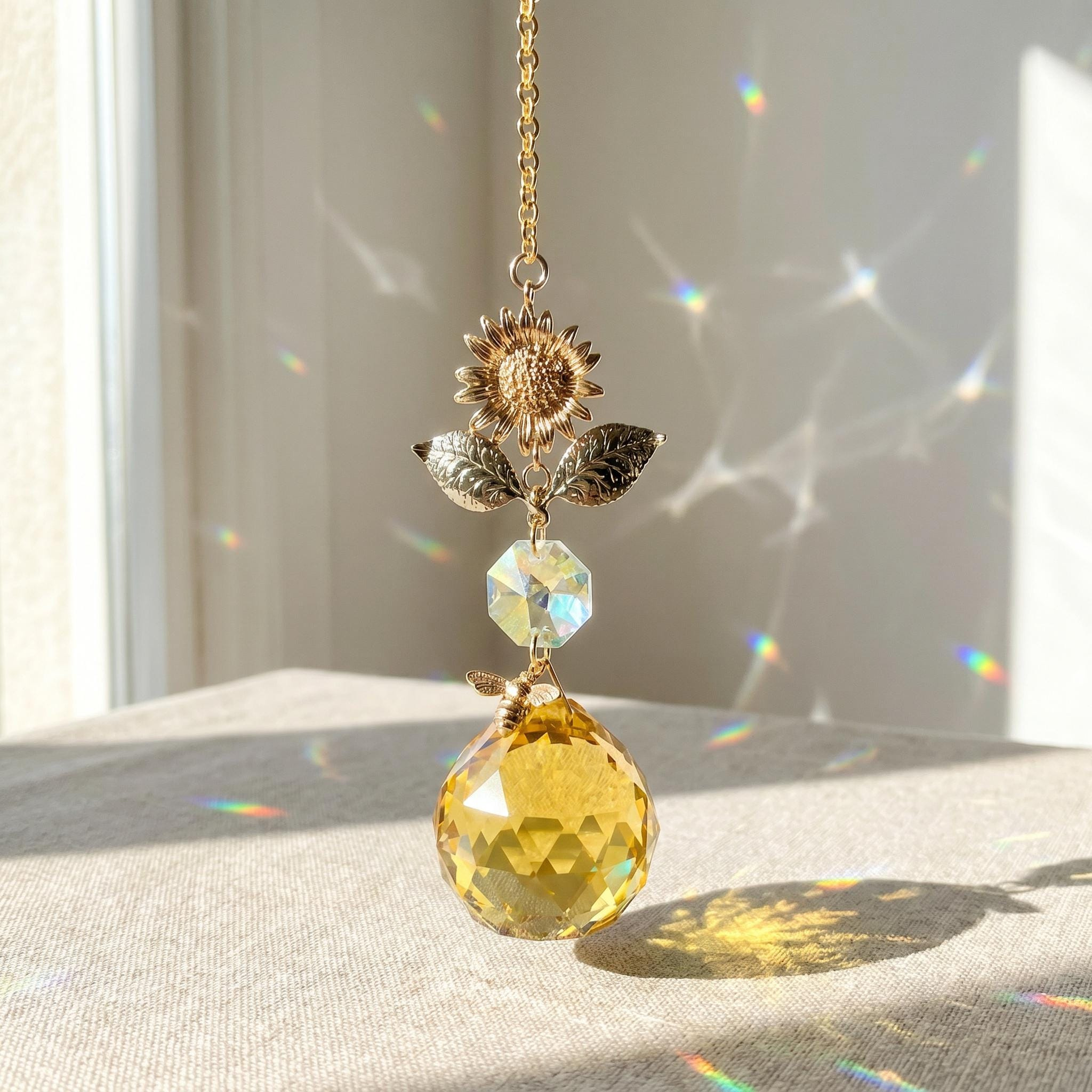 Lily of the Valley Sun Catcher, Crystal Window Hanging, Floral Rainbow Maker, Flower Botanical Home Decor Gift for Her 2 - MeasureMason Lily of the Valley Sun Catcher, Crystal Window Hanging, Floral Rainbow Maker, Flower Botanical Home Decor Gift for Her 2