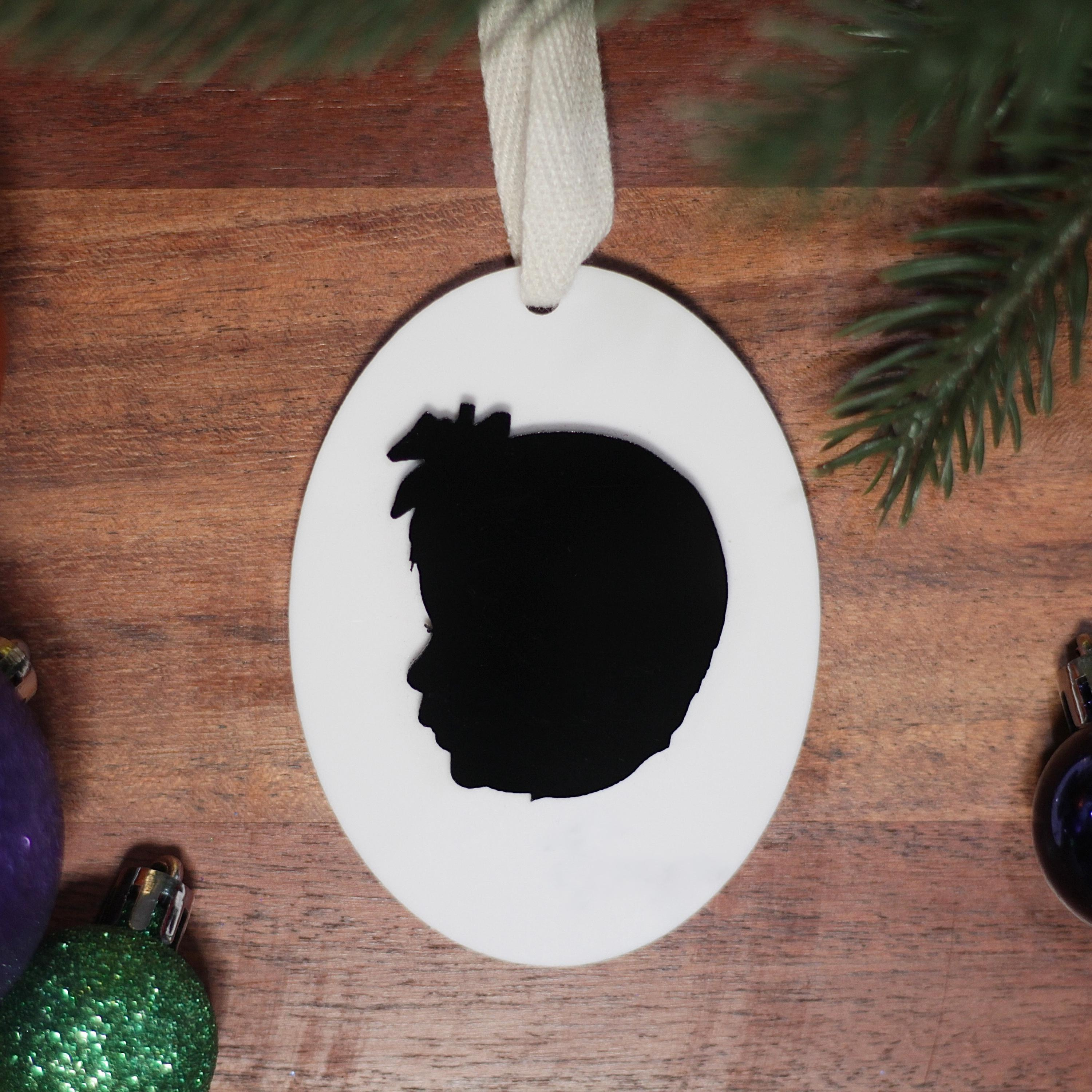 Keepsake Silhouette Ornament – Personalized Hand-Drawn Acrylic Christmas Tree Decoration 2 - MeasureMason Keepsake Silhouette Ornament – Personalized Hand-Drawn Acrylic Christmas Tree Decoration 2