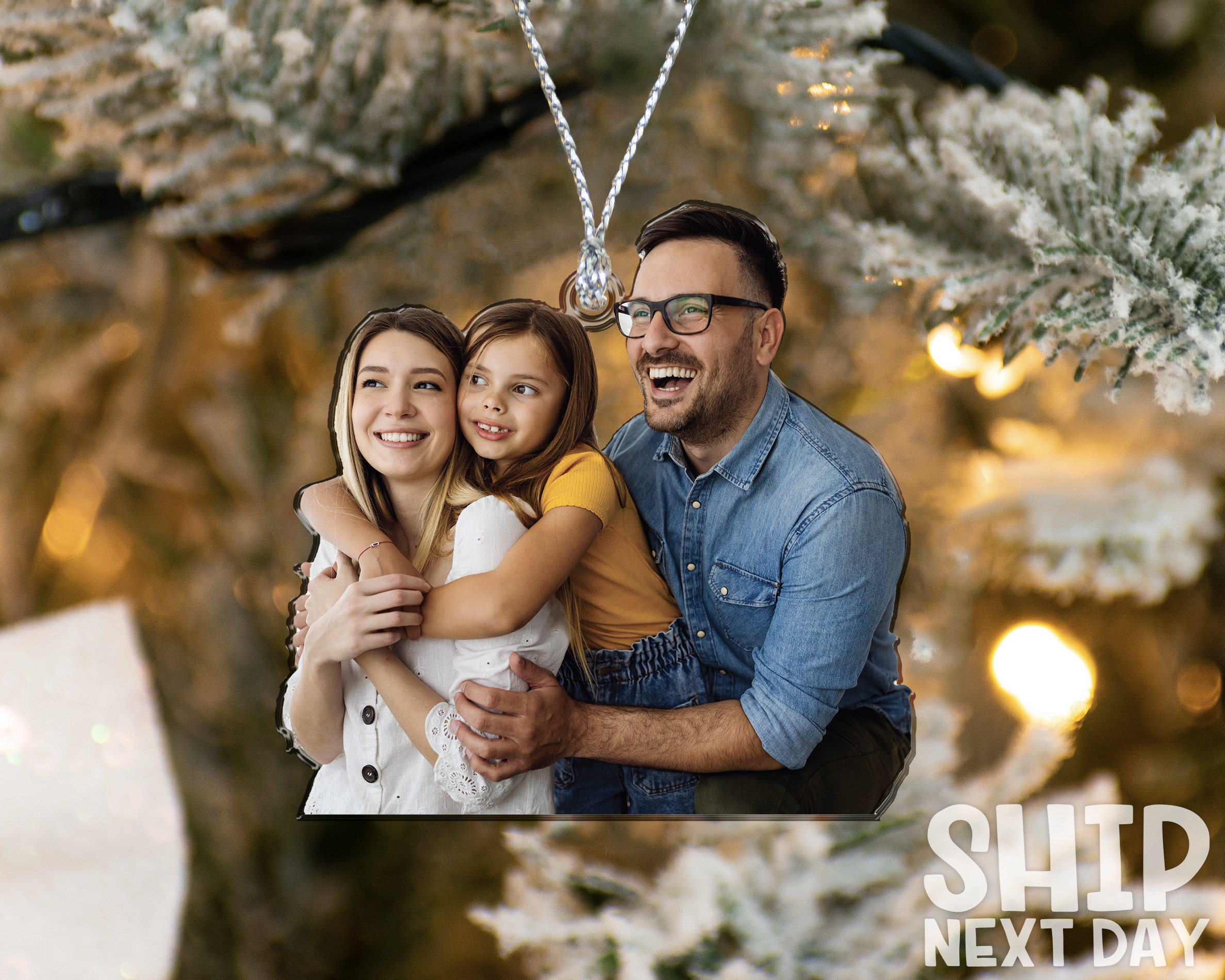 Personalized Acrylic Christmas Family Photo Ornament, Custom Holiday Tree Decor Keepsake 2 - MeasureMason Personalized Acrylic Christmas Family Photo Ornament, Custom Holiday Tree Decor Keepsake 2