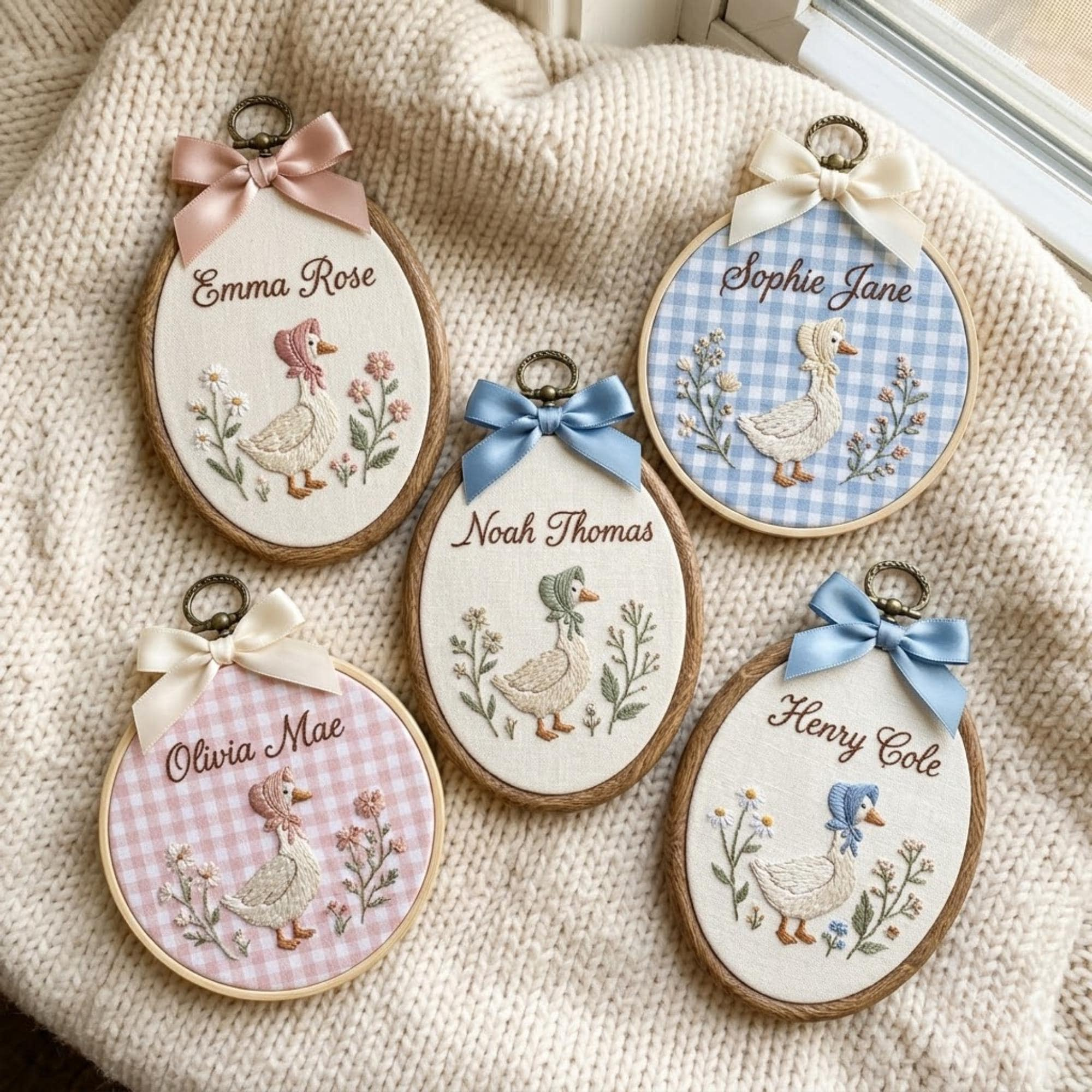 Personalized Embroidered Oval Hoop Ornament with Baby Name - Nursery Wall Decor & Keepsake Gift Personalized Embroidered Oval Hoop Ornament with Baby Name - Nursery Wall Decor & Keepsake Gift