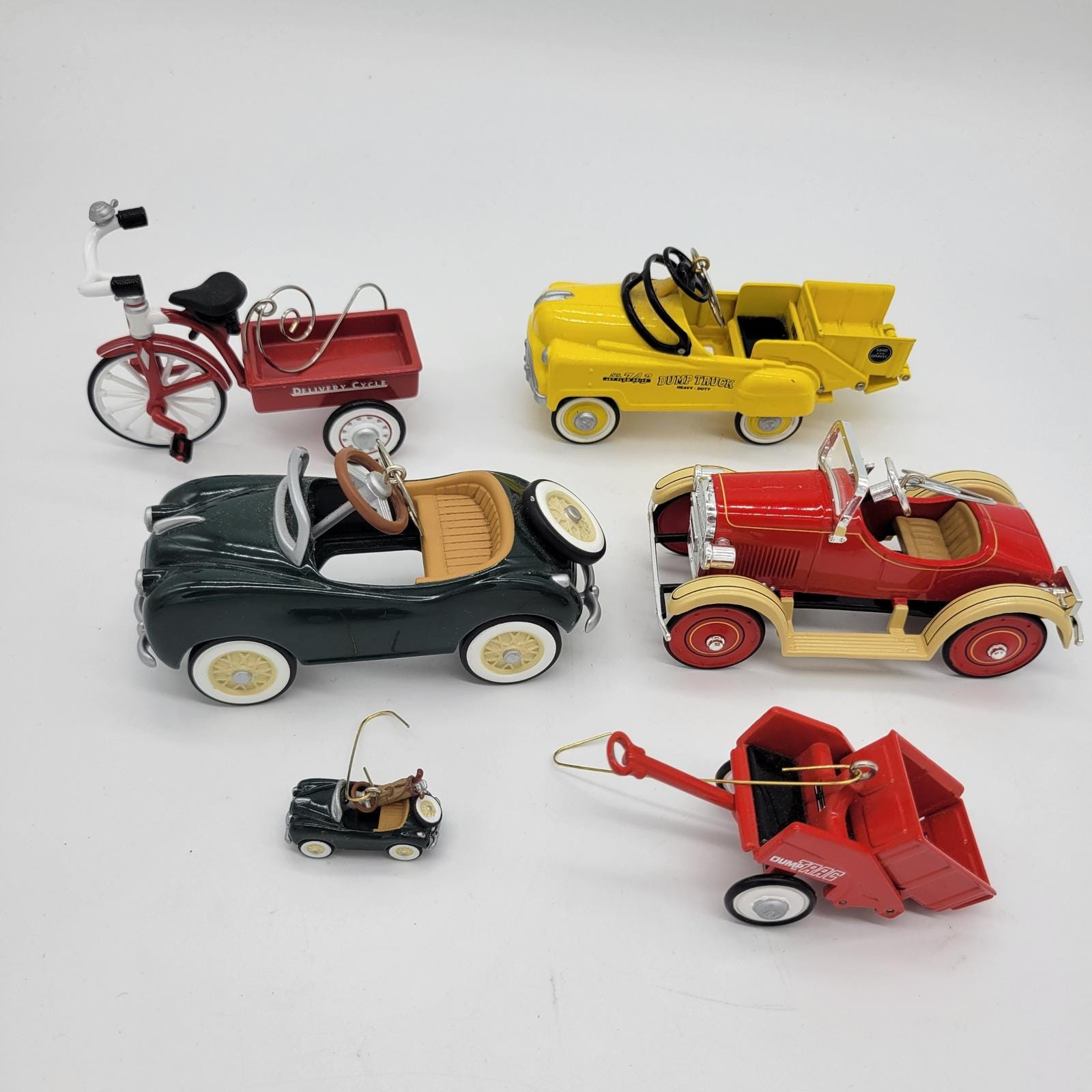 Lot of 6 Hallmark Pedal Car Ornaments Vintage Die-Cast Metal Keepsakes Mixed Lot of 6 Hallmark Pedal Car Ornaments Vintage Die-Cast Metal Keepsakes Mixed