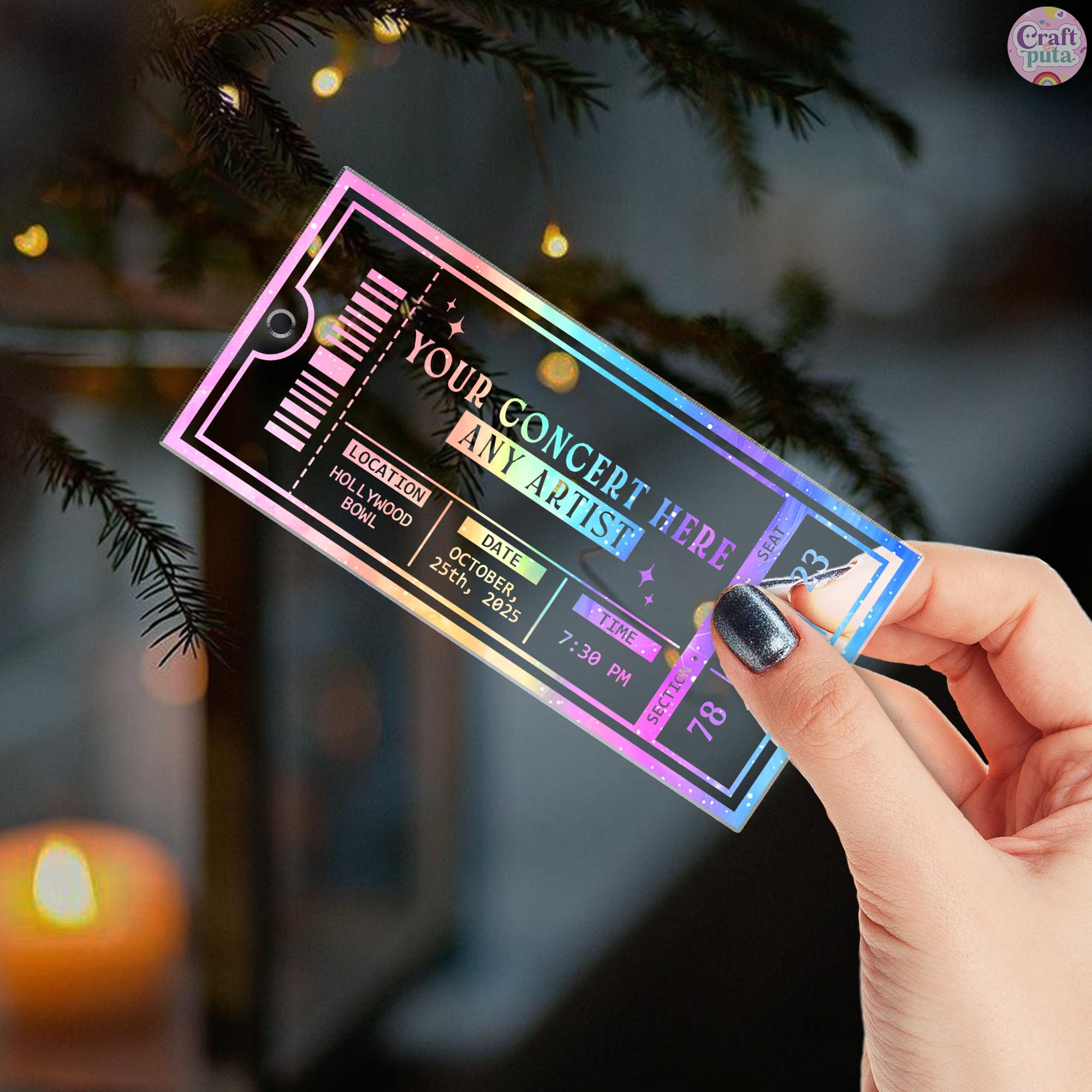 Personalized Concert Ticket Ornament Custom Acrylic Music Keepsake Christmas Gift 2 - MeasureMason Personalized Concert Ticket Ornament Custom Acrylic Music Keepsake Christmas Gift 2