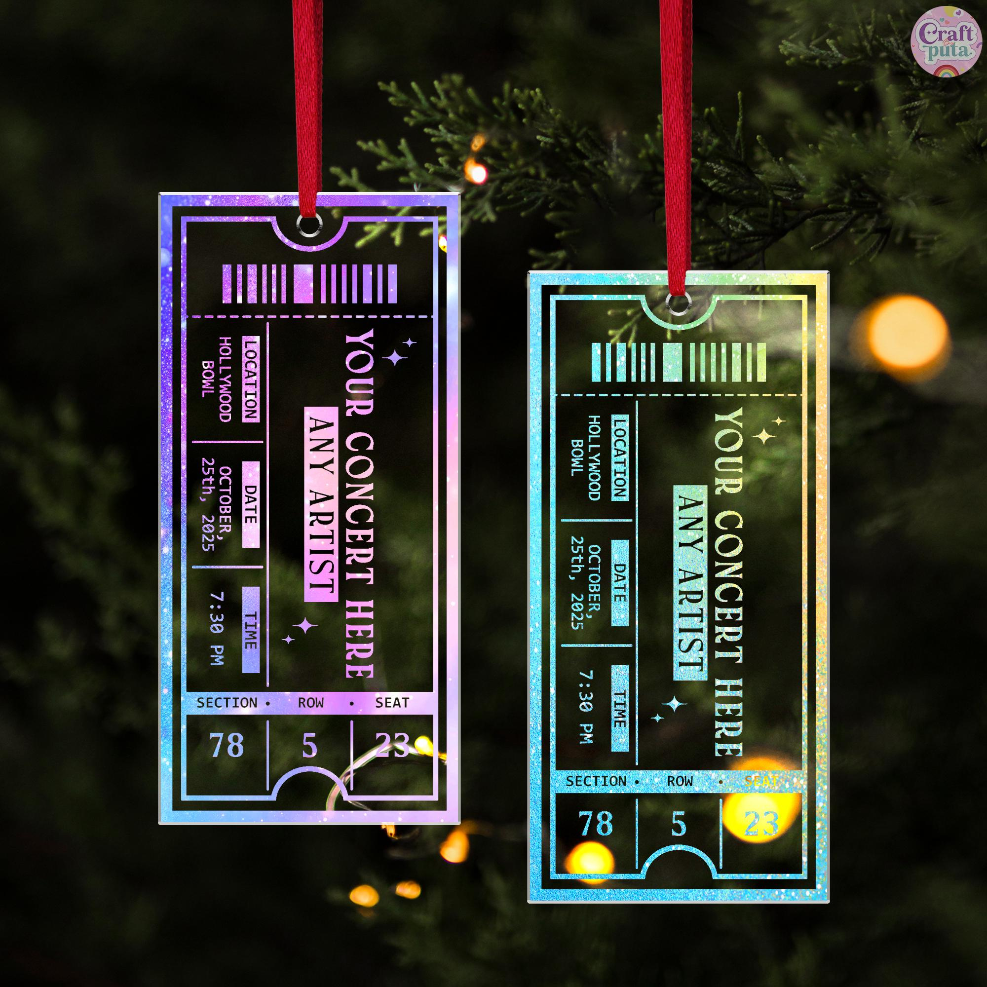 Personalized Concert Ticket Ornament Custom Acrylic Music Keepsake Christmas Gift 1 - MeasureMason Personalized Concert Ticket Ornament Custom Acrylic Music Keepsake Christmas Gift 1