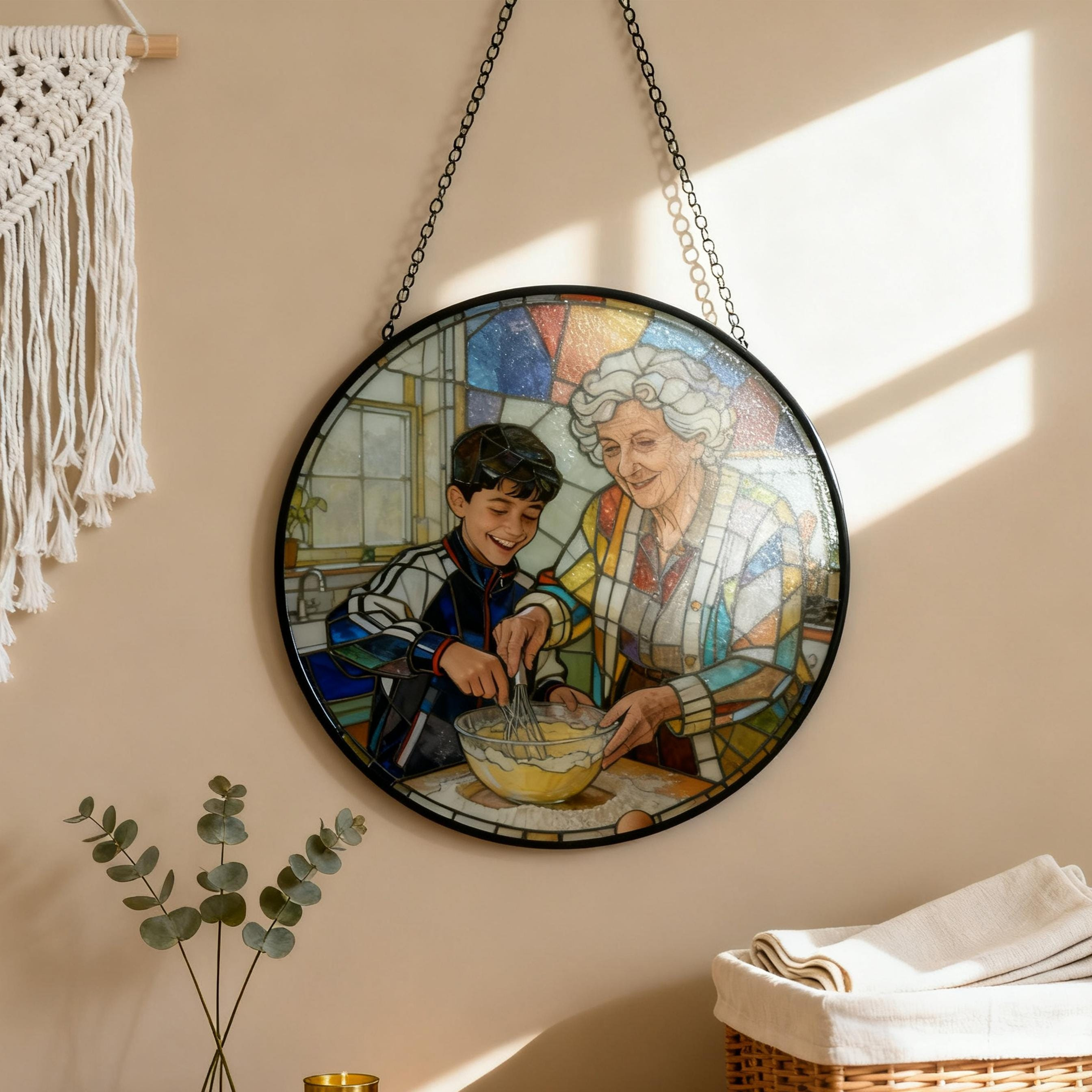 Personalized Stained Glass Portrait Ornament - Custom Photo Suncatcher, Memorial Pet Gift, Wedding Anniversary Keepsake 3 - MeasureMason Personalized Stained Glass Portrait Ornament - Custom Photo Suncatcher, Memorial Pet Gift, Wedding Anniversary Keepsake 3