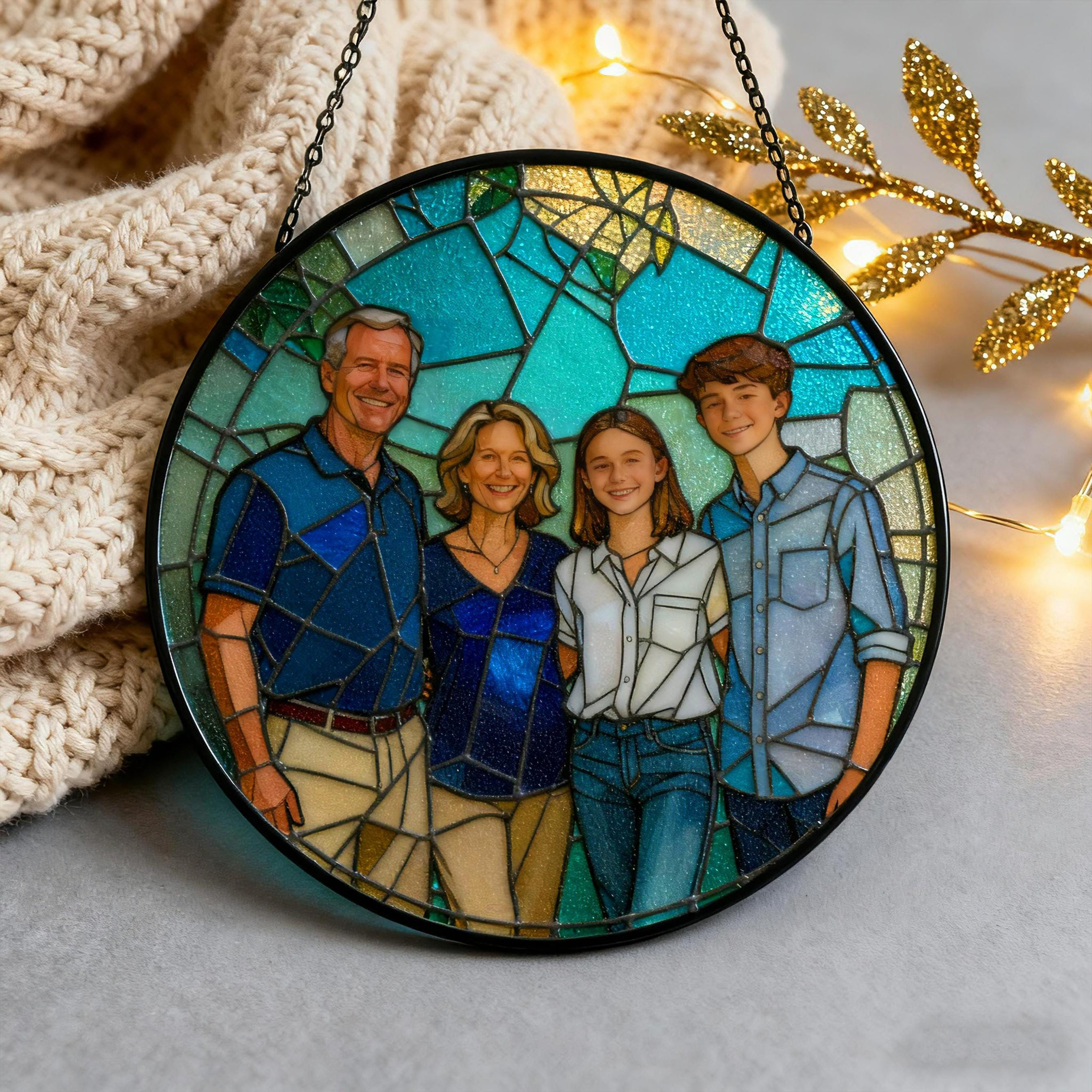 Personalized Stained Glass Portrait Ornament - Custom Photo Suncatcher, Memorial Pet Gift, Wedding Anniversary Keepsake 1 - MeasureMason Personalized Stained Glass Portrait Ornament - Custom Photo Suncatcher, Memorial Pet Gift, Wedding Anniversary Keepsake 1