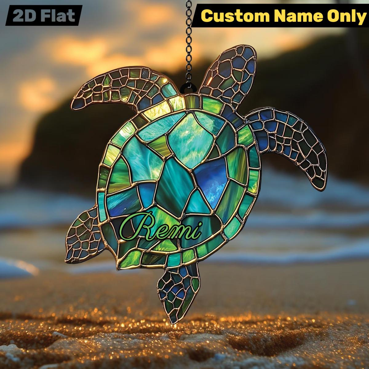 Sea Turtle Suncatcher - Ocean Themed Window Hanging for Beach Lovers