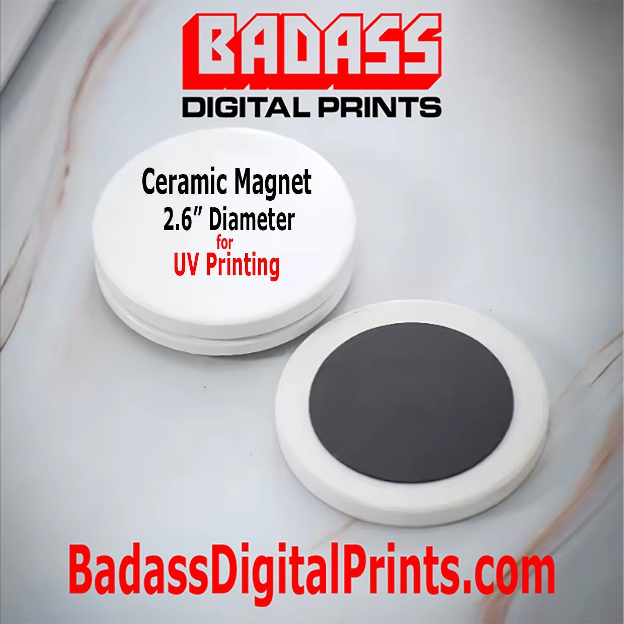 10 Pack Ceramic Magnet Blanks for UV Printing - Circle, Square, Rectangle Shapes - Eufymake Compatible 1