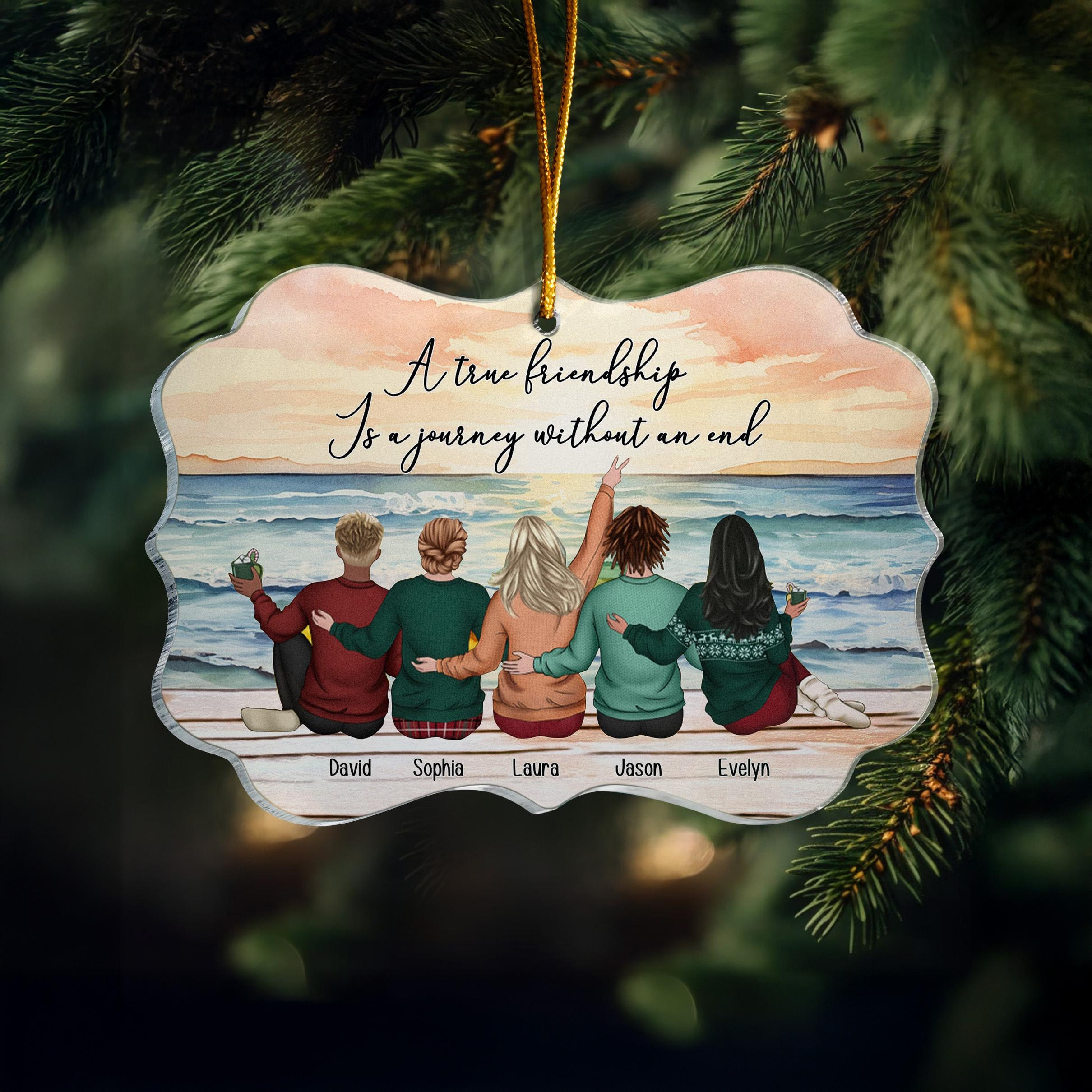 Personalized Acrylic Friendship Christmas Ornament - Custom Best Friend Sister Gift with Gold String Hanger Personalized Acrylic Friendship Christmas Ornament - Custom Best Friend Sister Gift with Gold String Hanger